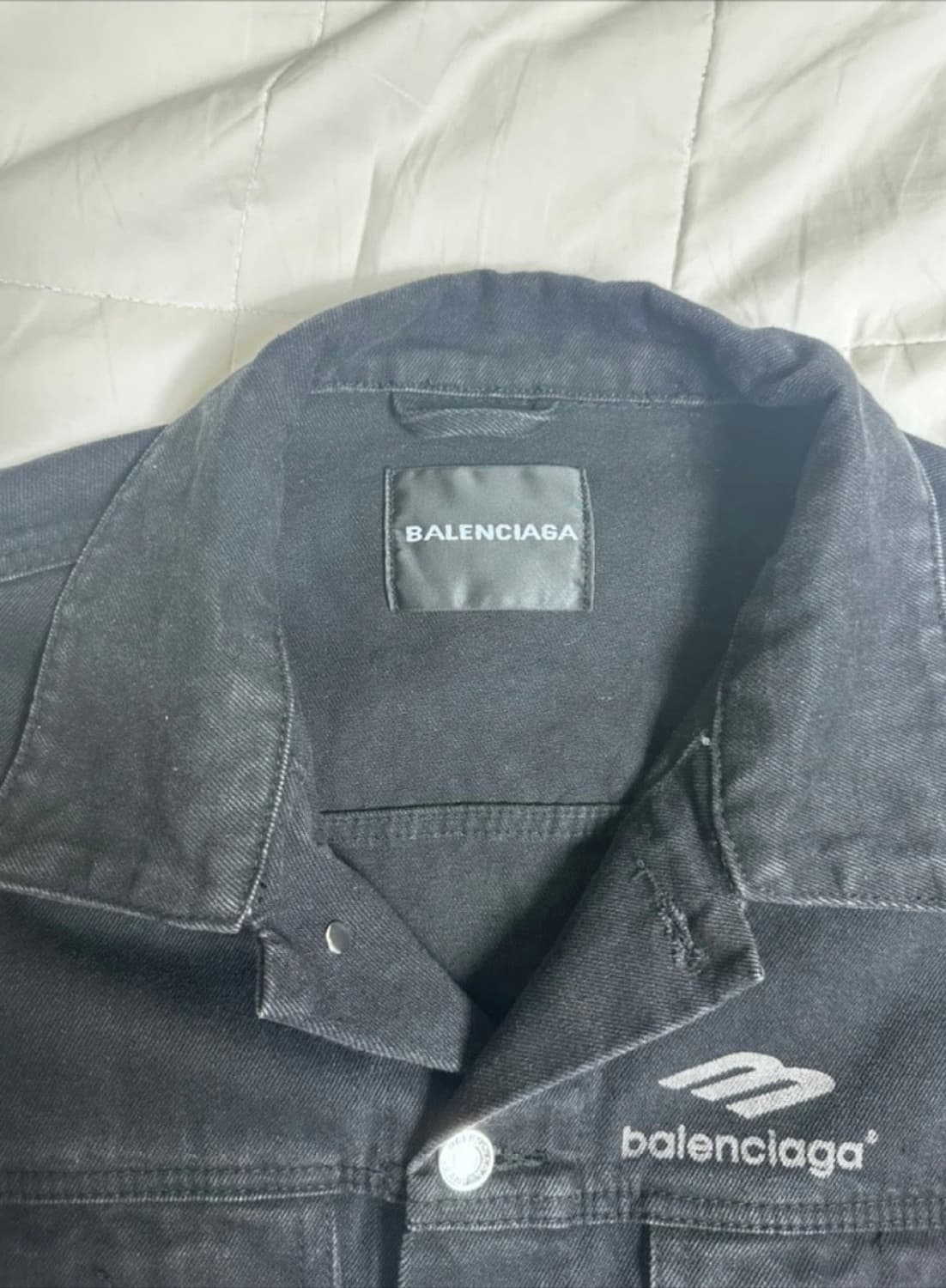 발렌시아가 3B 스포츠 아이콘 라지 핏 재패니스 데님 자켓 블랙 상품이미지3