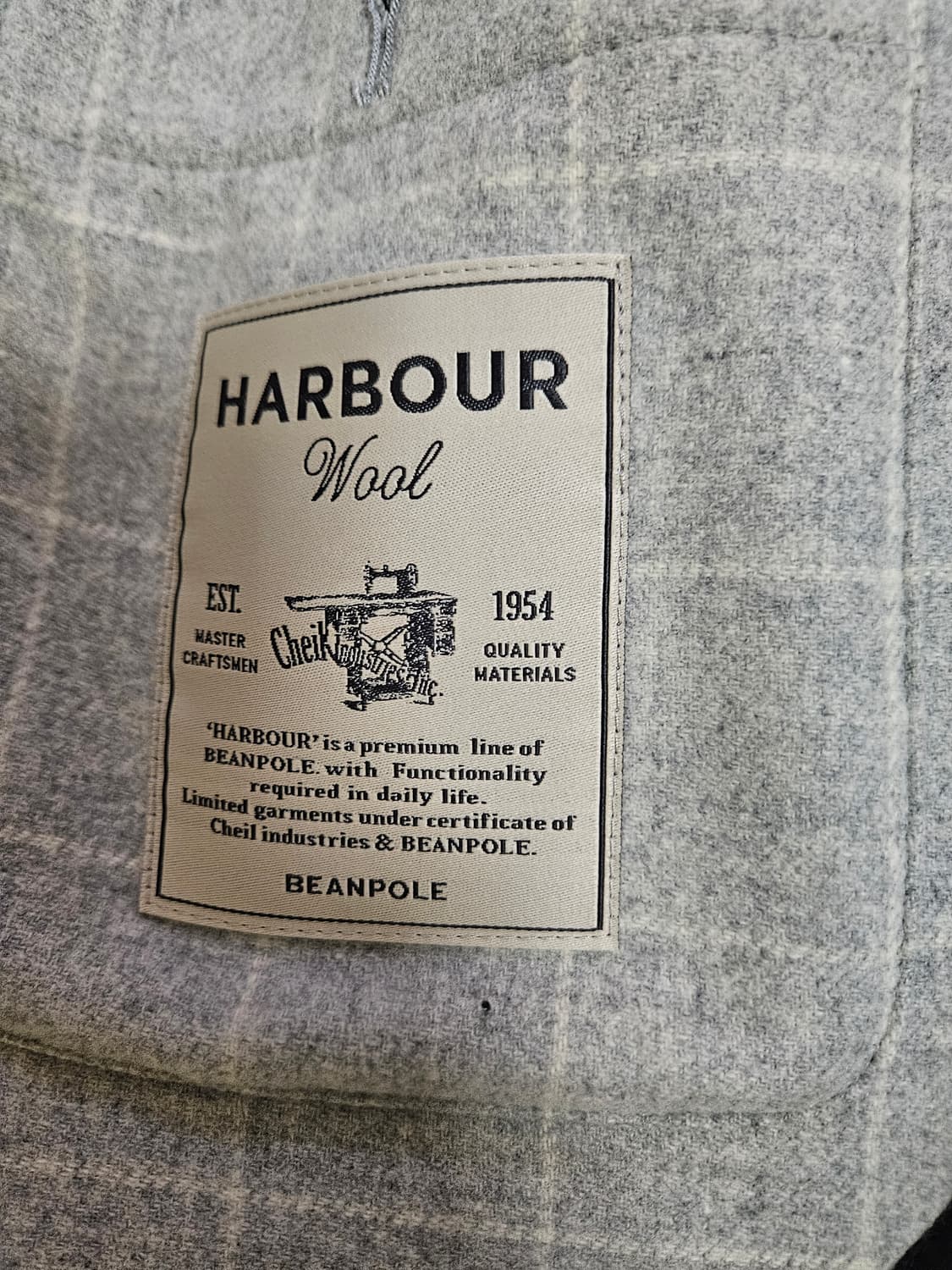 빈폴 남성 체크 HARBOUR Wool 자켓 95사이즈 상품이미지4