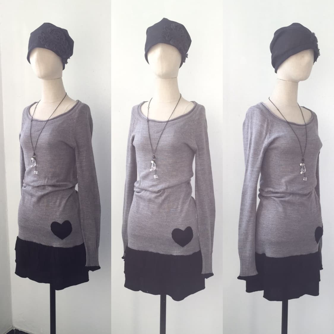 안나수이 돌리걸 하트프릴 오네갸루 무채색 니트 볼레로세트 상품이미지3