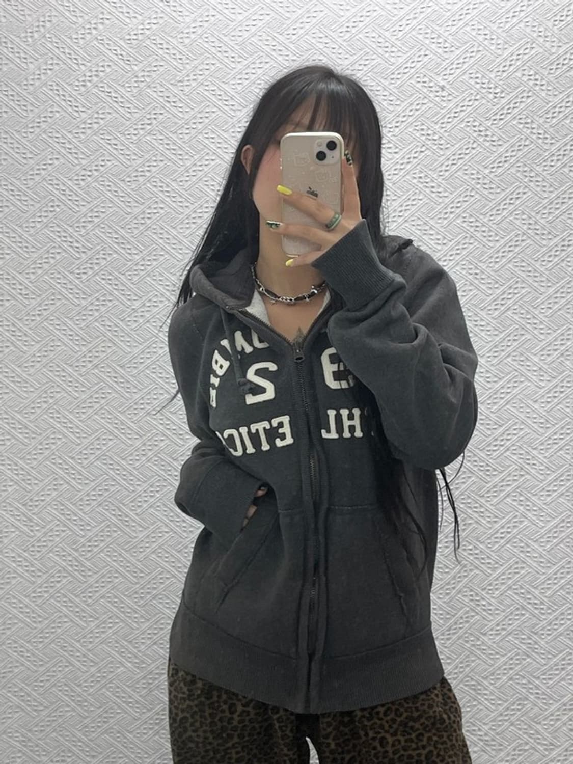 아베크롬비 Y2K 스펠로고 기모 후드 집업 L C07565 상품이미지2