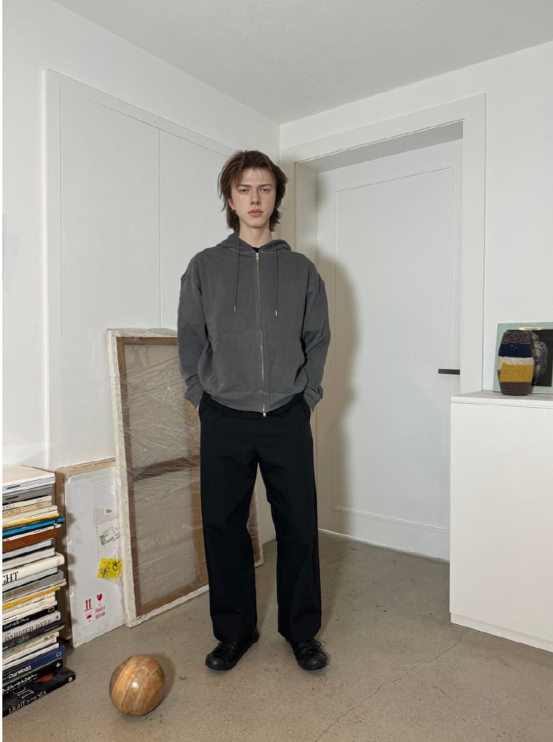 Suah longsleeve hoodie charcoal 3 상품이미지1