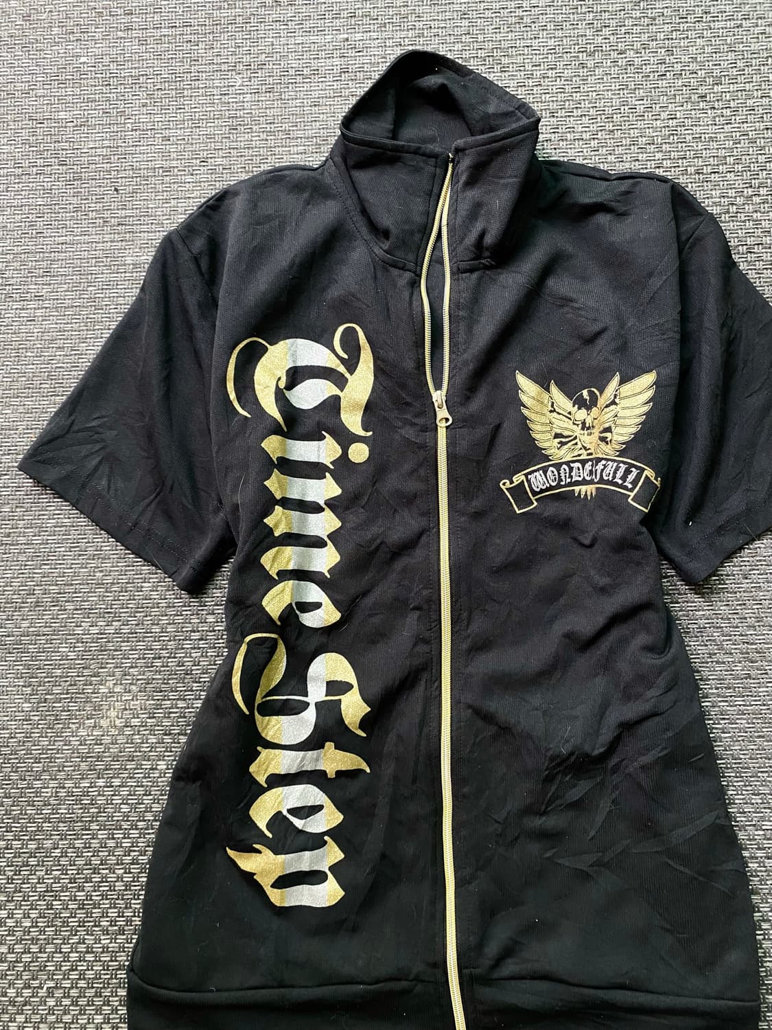 [TimeStep] Y2K Gold Print Punk Zip Up 상품이미지5