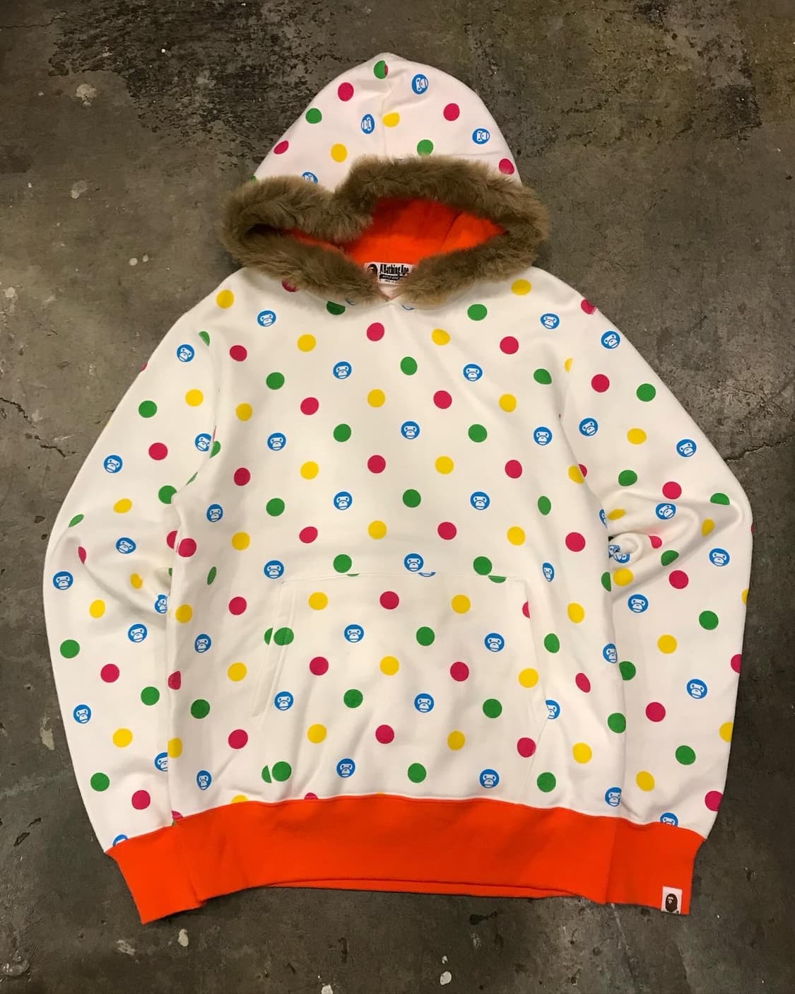 Bape BabyMilo Polka Dots Fur Hoodie 상품이미지6