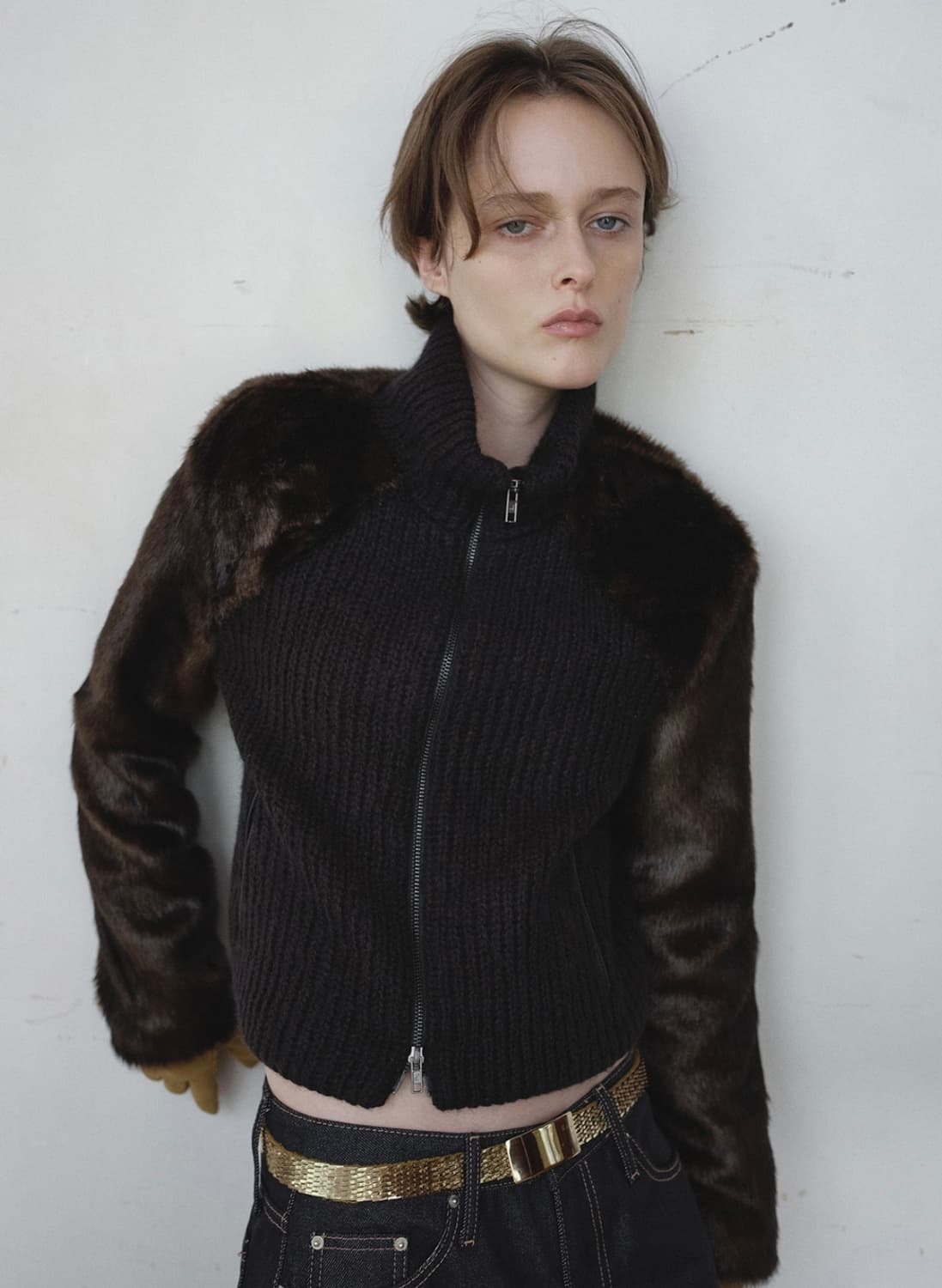 오버듀플레어 퍼 콤비 자켓 팝니다 상품이미지1