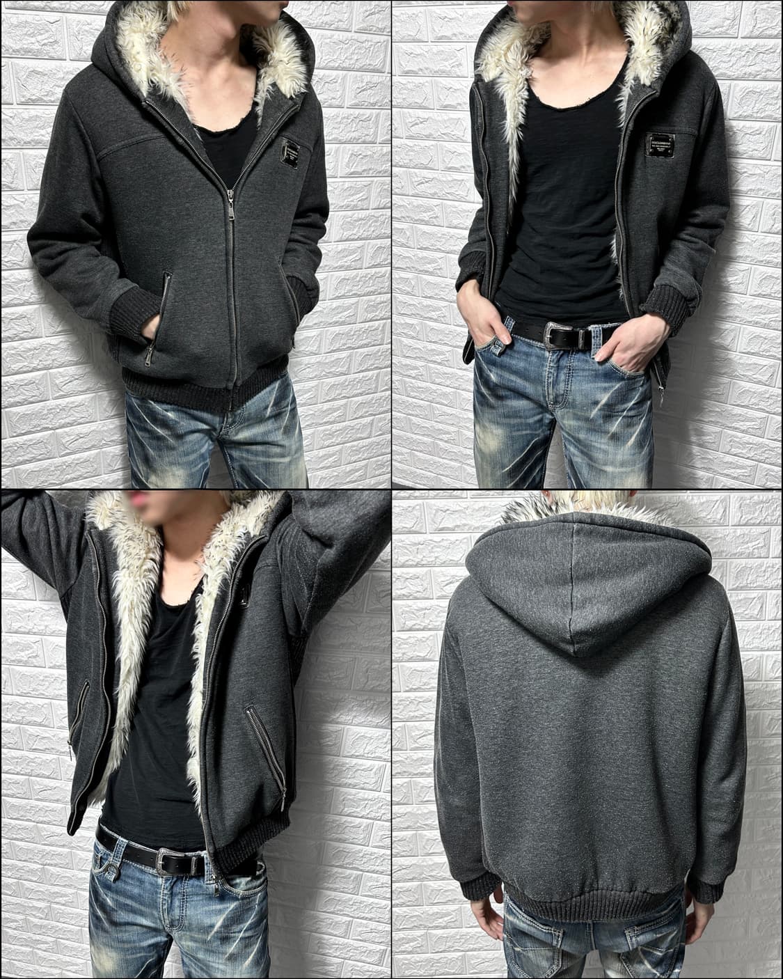 00’s 돌체앤가바나 울프죠 퍼 후드 집업 상품이미지1