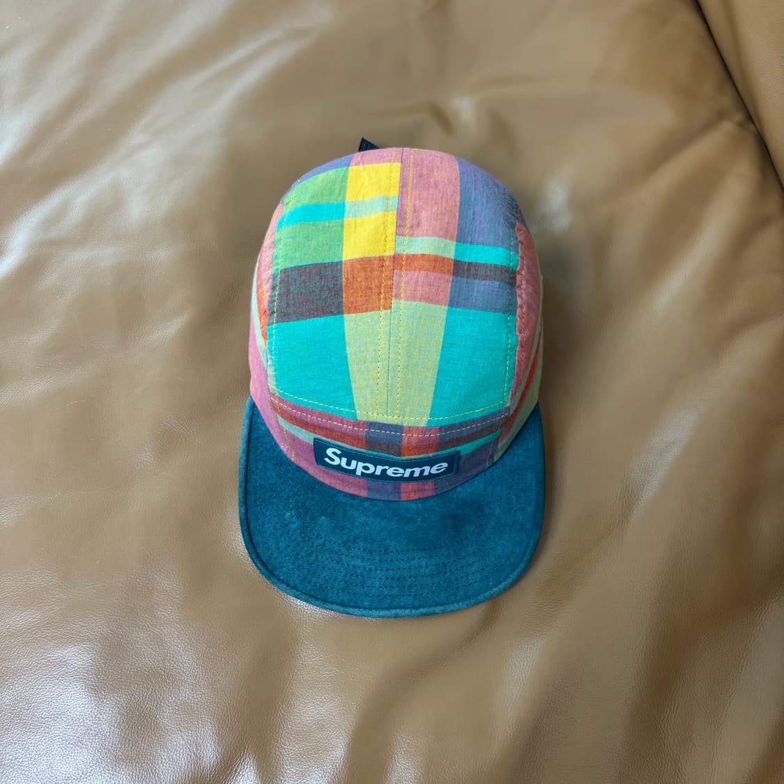 Supreme 슈프림 캠프캡 모자 (Teal Blue Check) 상품이미지5