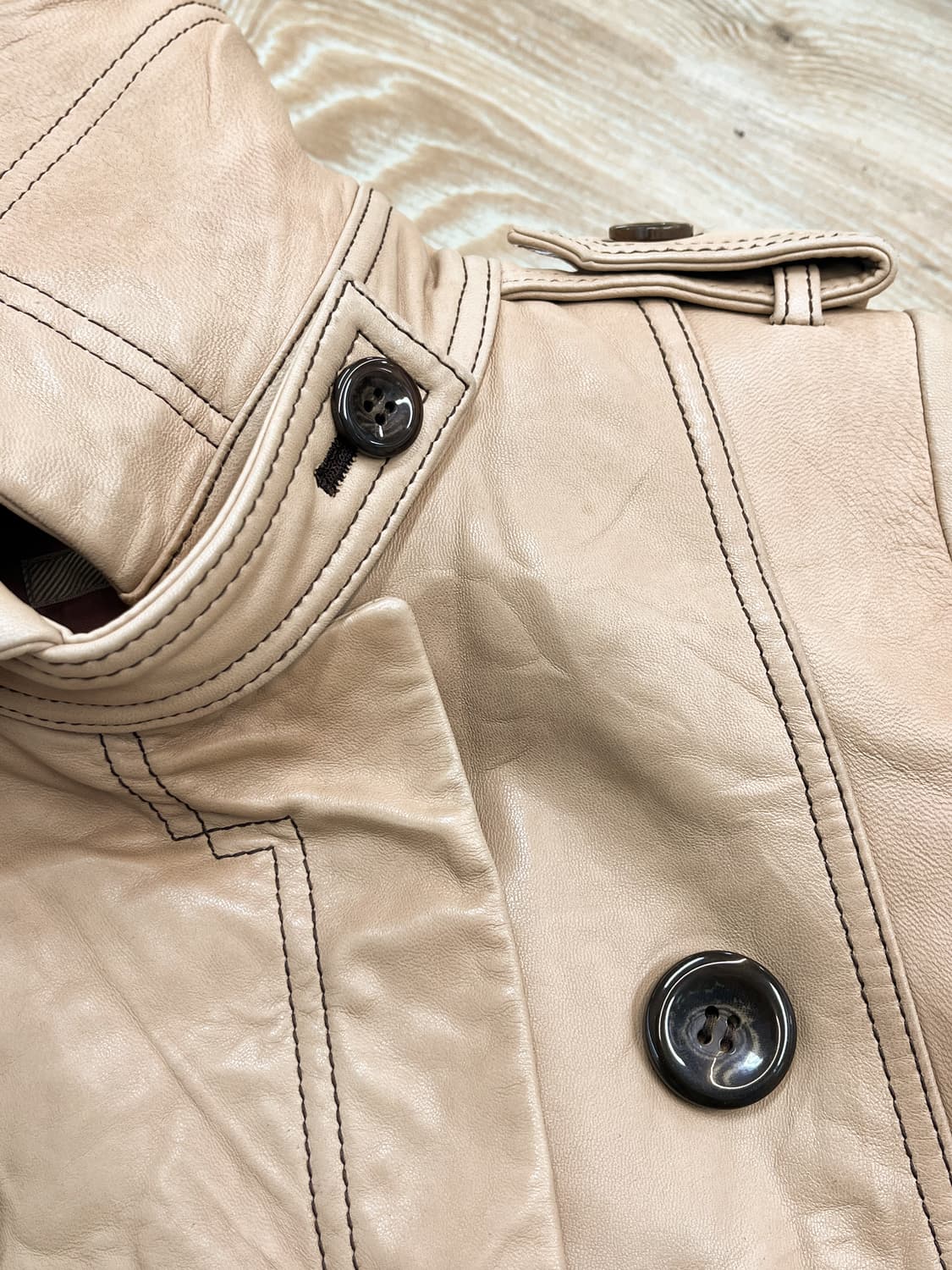 라레그로 더블 브레스티드 레더 자켓 상품이미지4