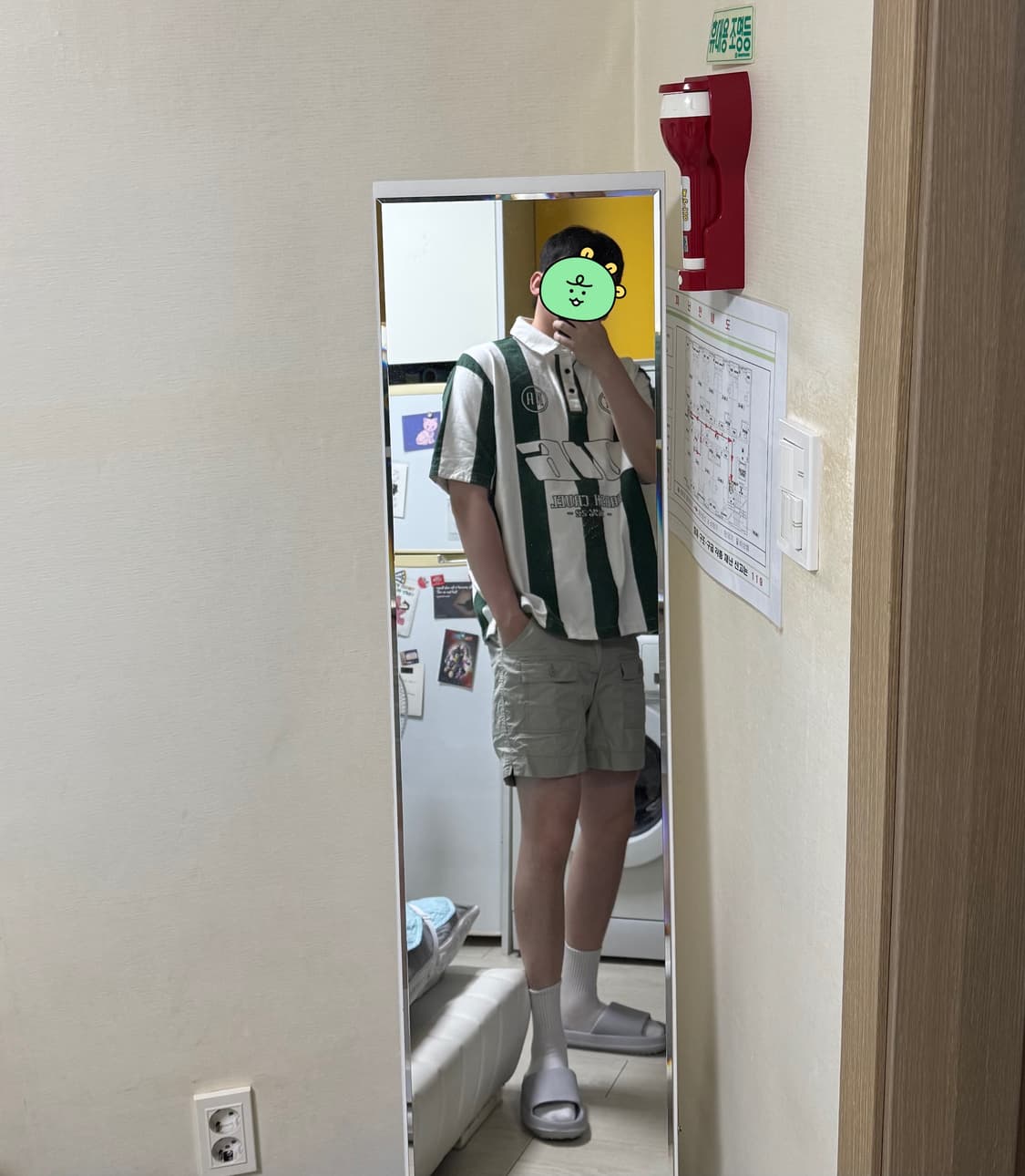[김수용님 착용]유니폼스타일 스트라이프 반팔 카라티 상품이미지3