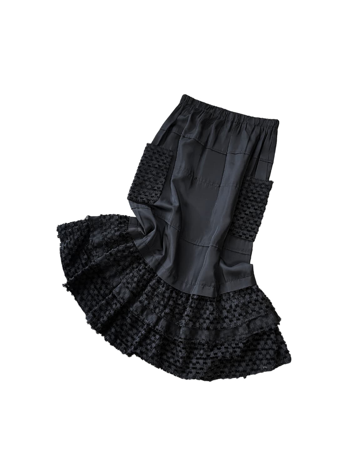 CDG Tricot AD2006 Patchwork Cupra Skirt 상품이미지1