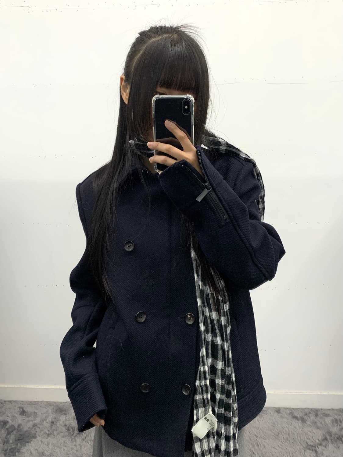 캘빈클라인 사선 미디 코트 상품이미지2