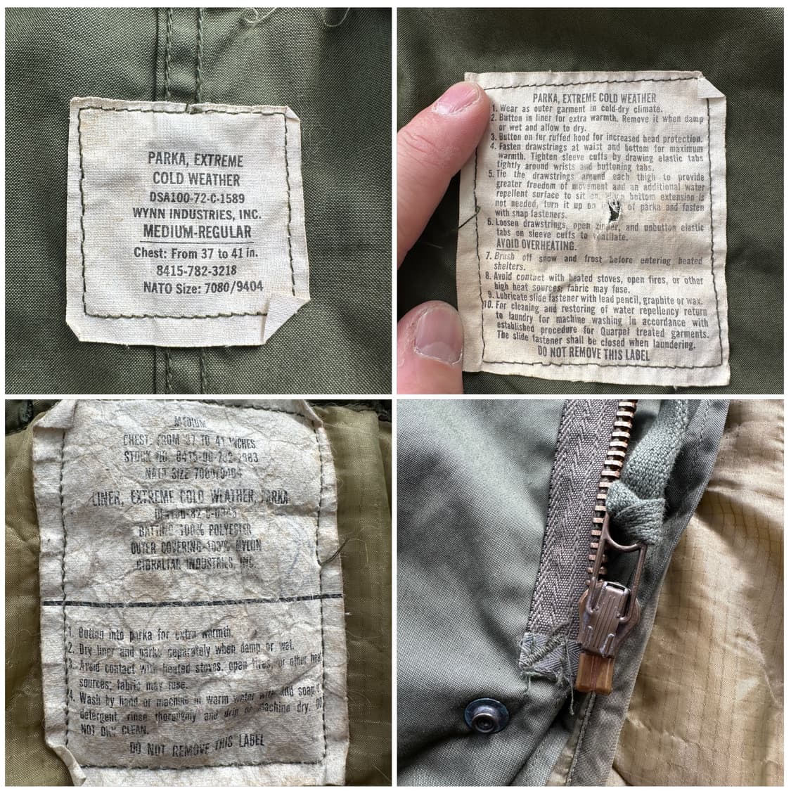 70s 미군 오리지널 M65 피쉬테일 파카 M-R 내피 포함  상품이미지6