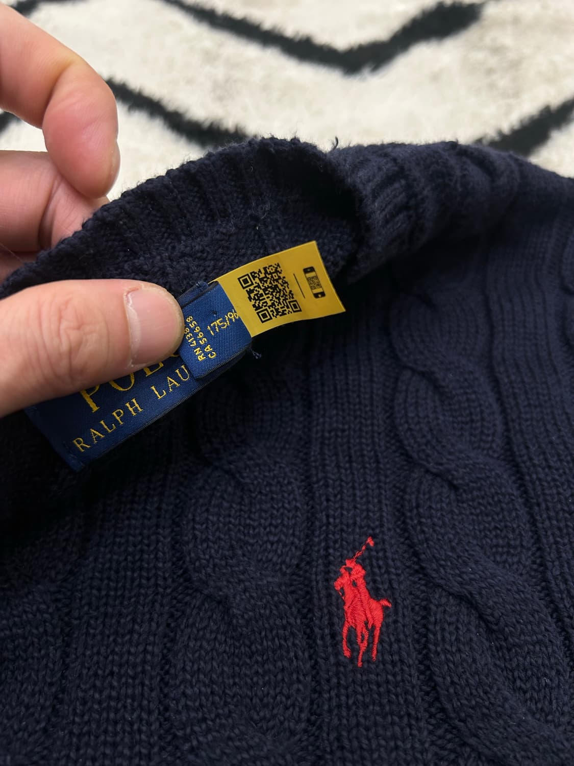 [M]폴로랄프로렌 라운드 케이블 니트/네이비 상품이미지7