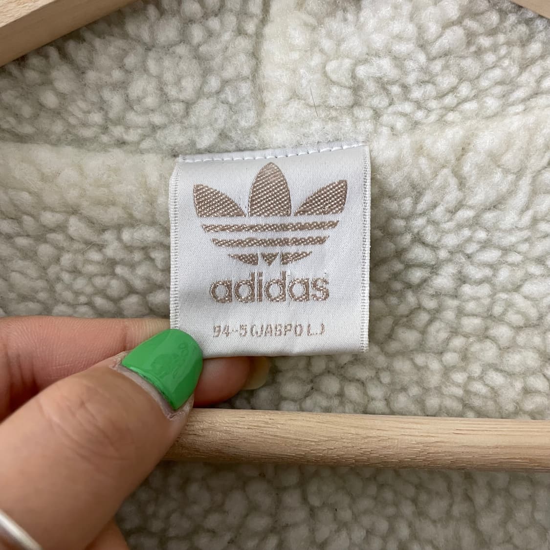 아디다스 블루 레인보우 빅로고 양털 후드집업 상품이미지7