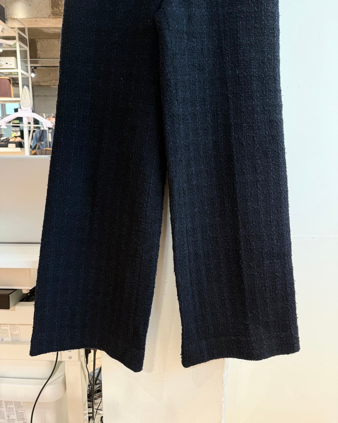 샤넬 유니폼 블랙 체크 트위드 팬츠  상품이미지4