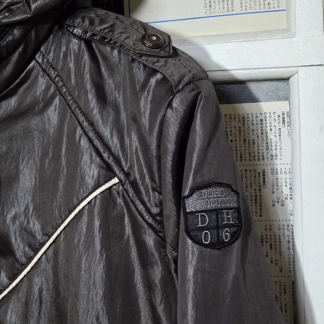 DOHC 카키 절개 라인 누빔 패딩 점퍼 상품이미지4