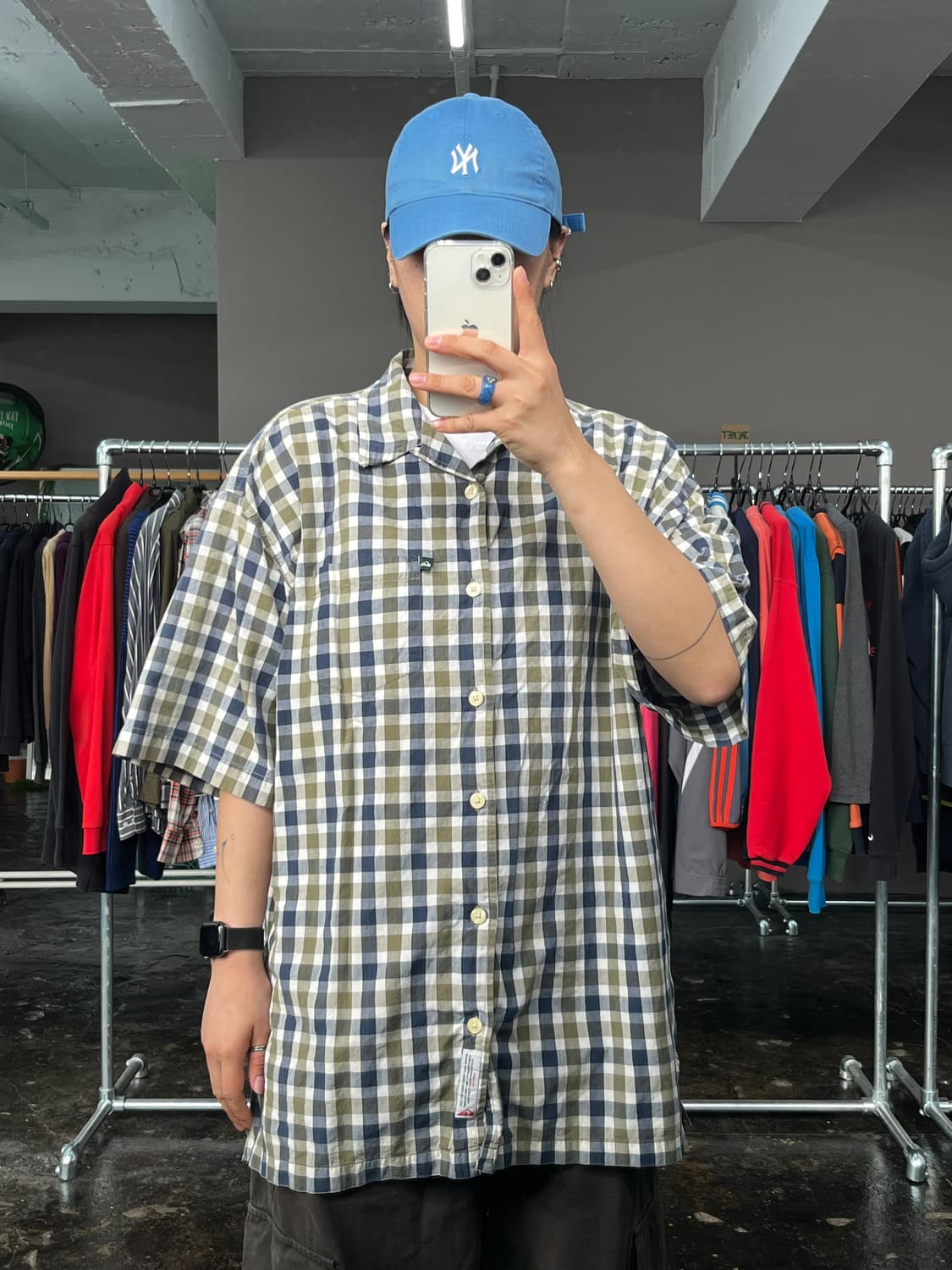 QUIKSILVER 체크 반팔 셔츠 상품이미지1