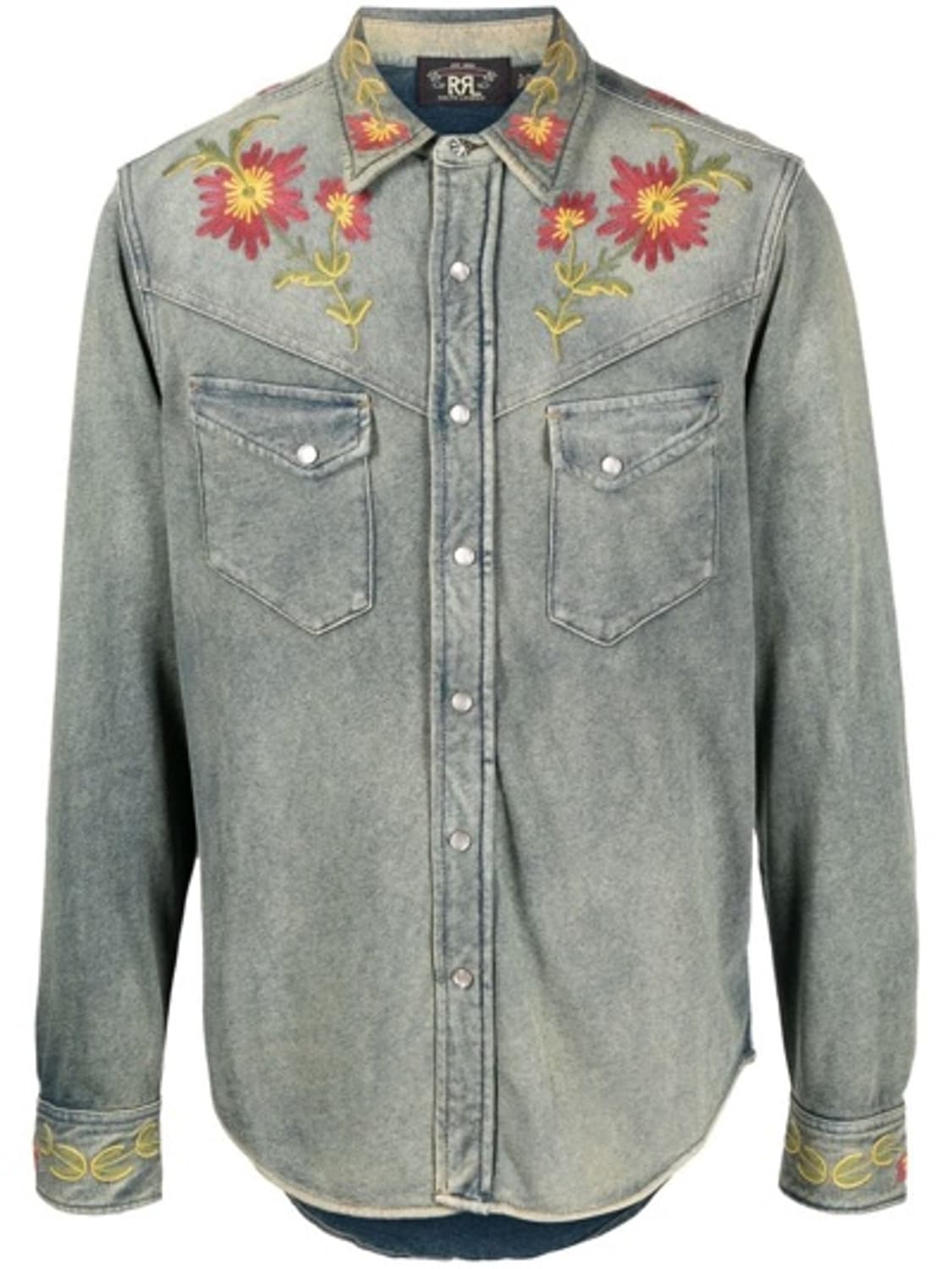 더블알엘(RRL) 슬림핏 임브로이더 데님 웨스턴 셔츠 L사이즈 상품이미지1