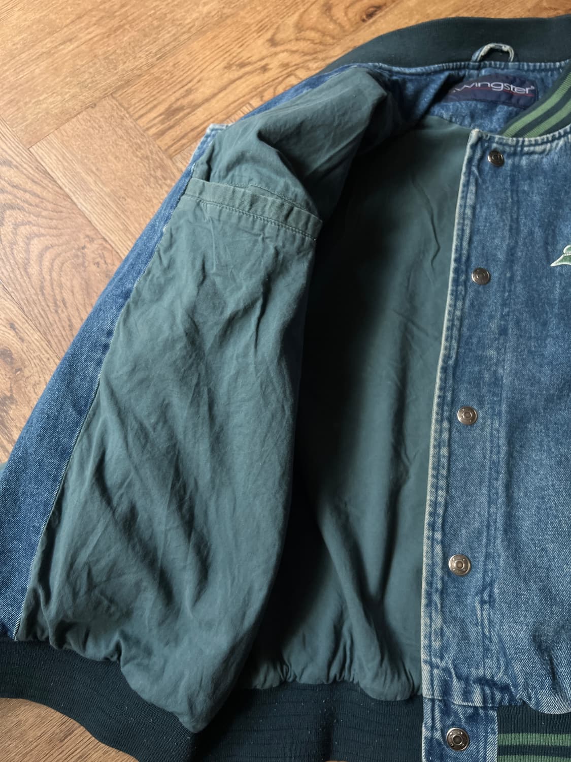 [XL]90's Swingster USA 오버핏 데님 바시티 자켓 상품이미지6