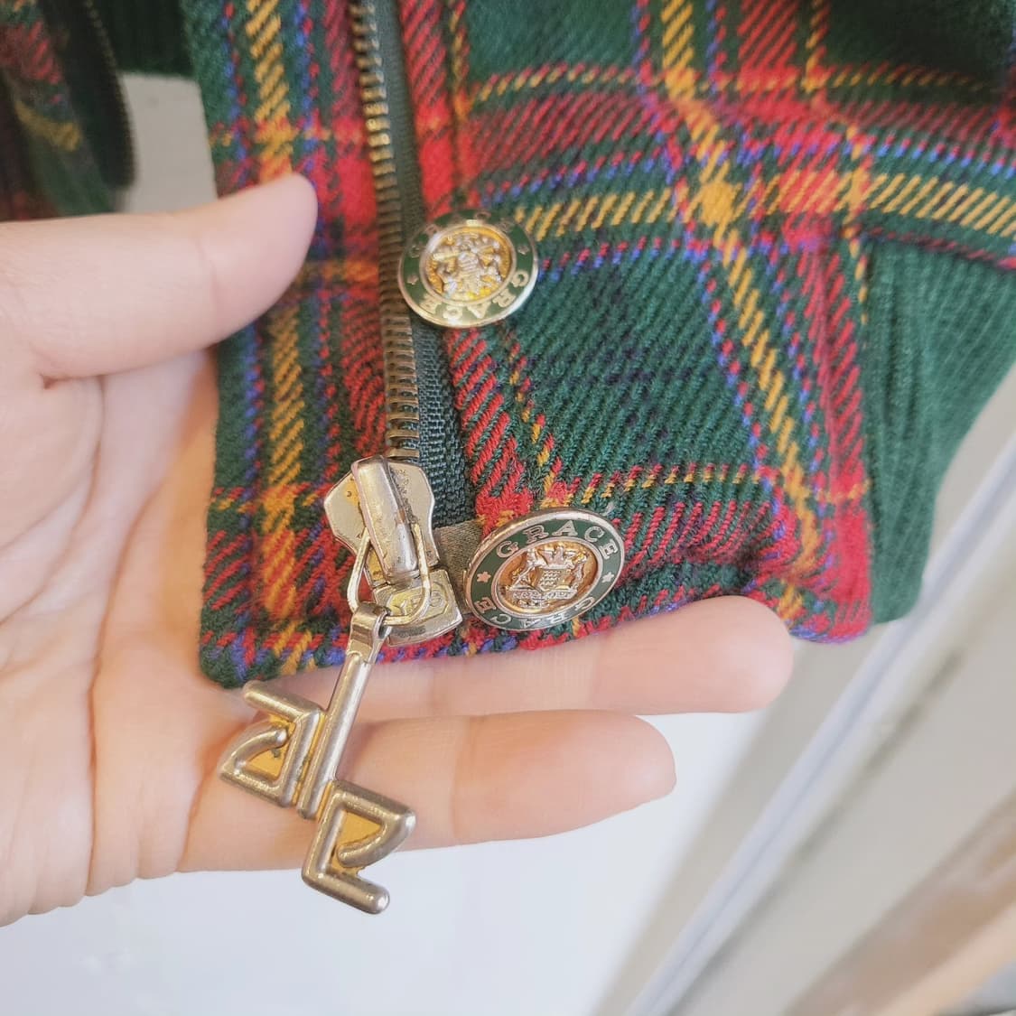 Grace 체크 모직 봄버자켓 여자 free 상품이미지7