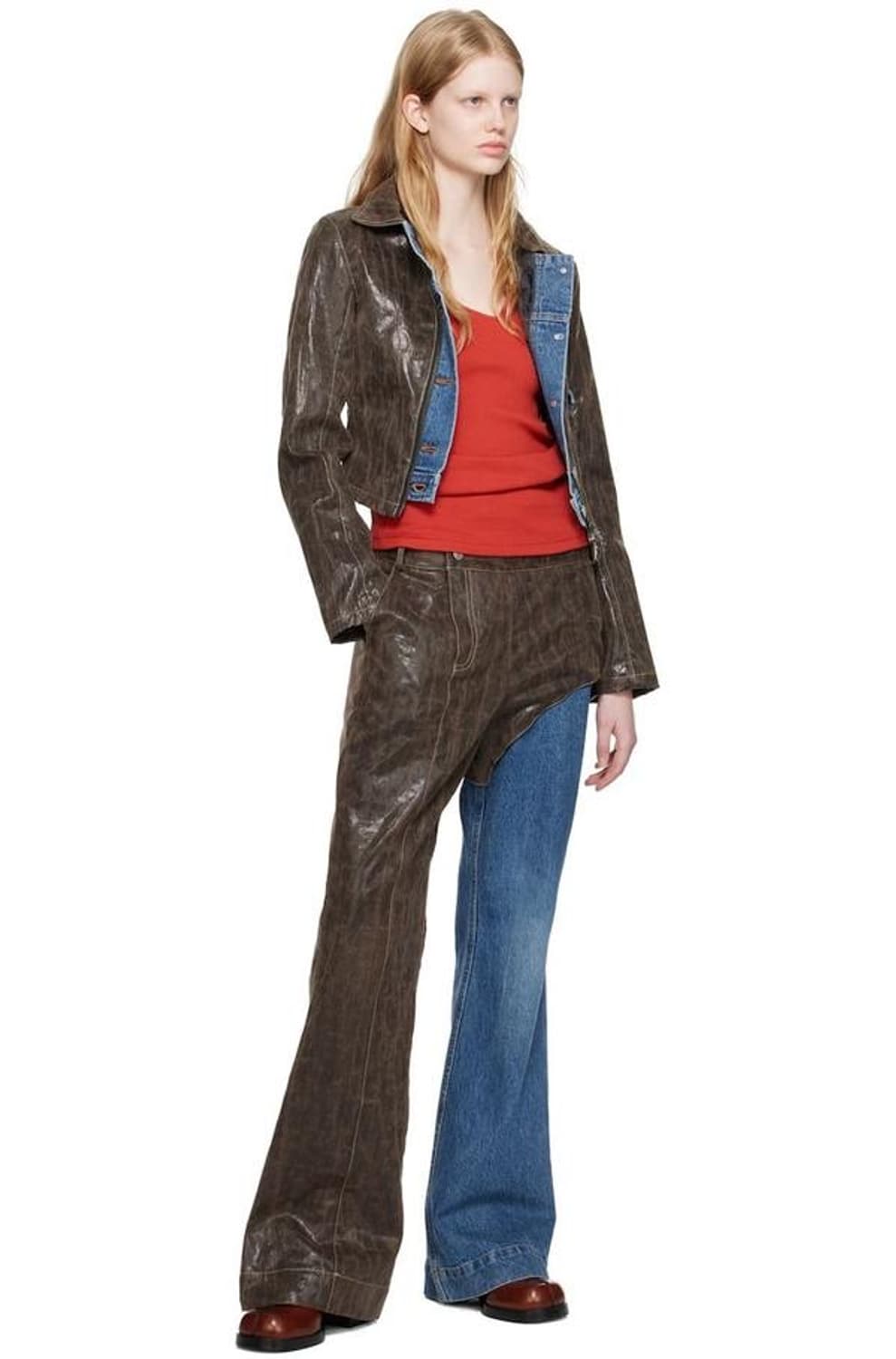 Lance Jeans Hybrid Faux Leather Trousers 상품이미지3