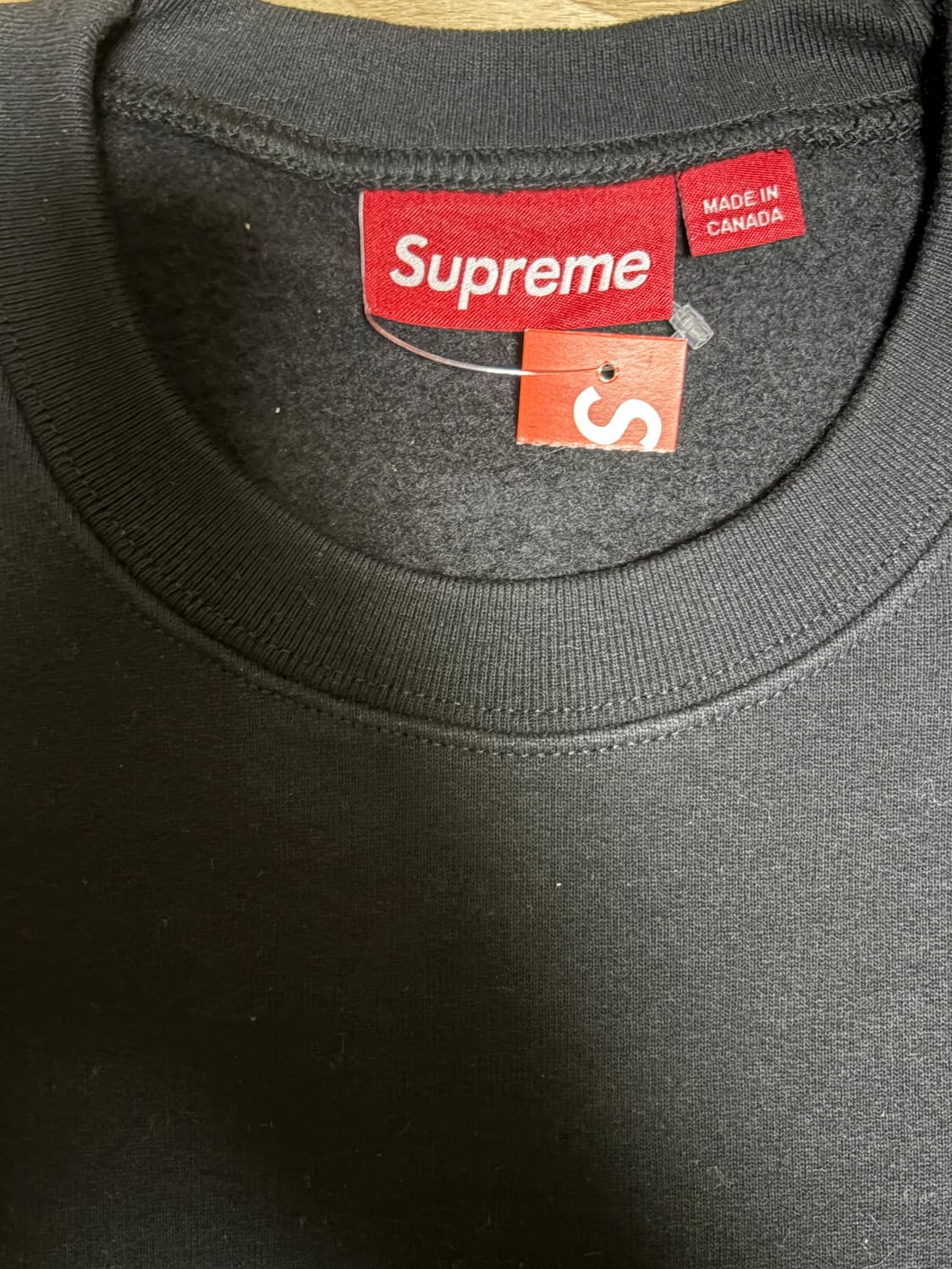 25fw 슈프림 스몰 박스 크루넥 블랙 L 상품이미지2