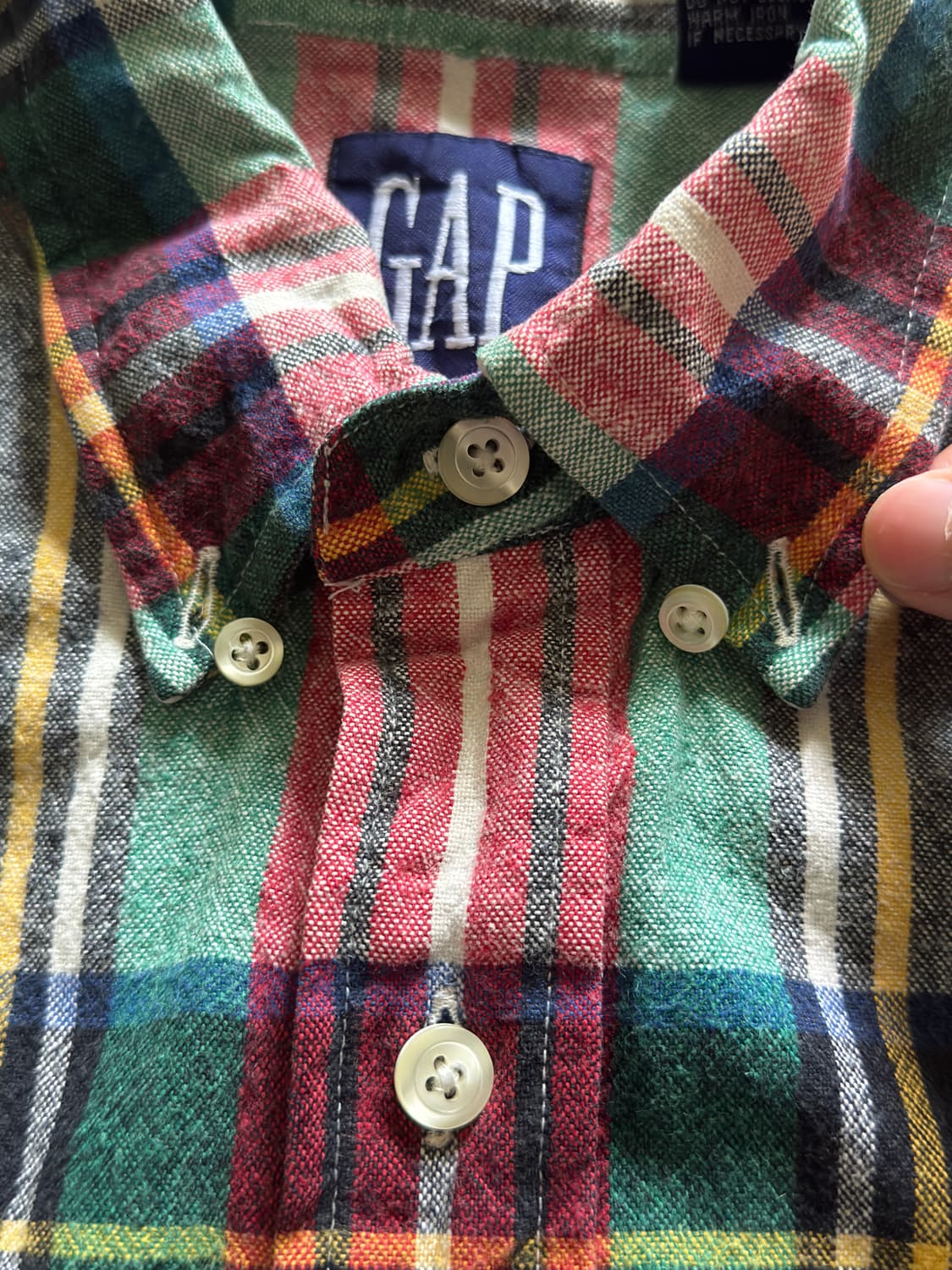 90s Gap mix check button down shirt 상품이미지6