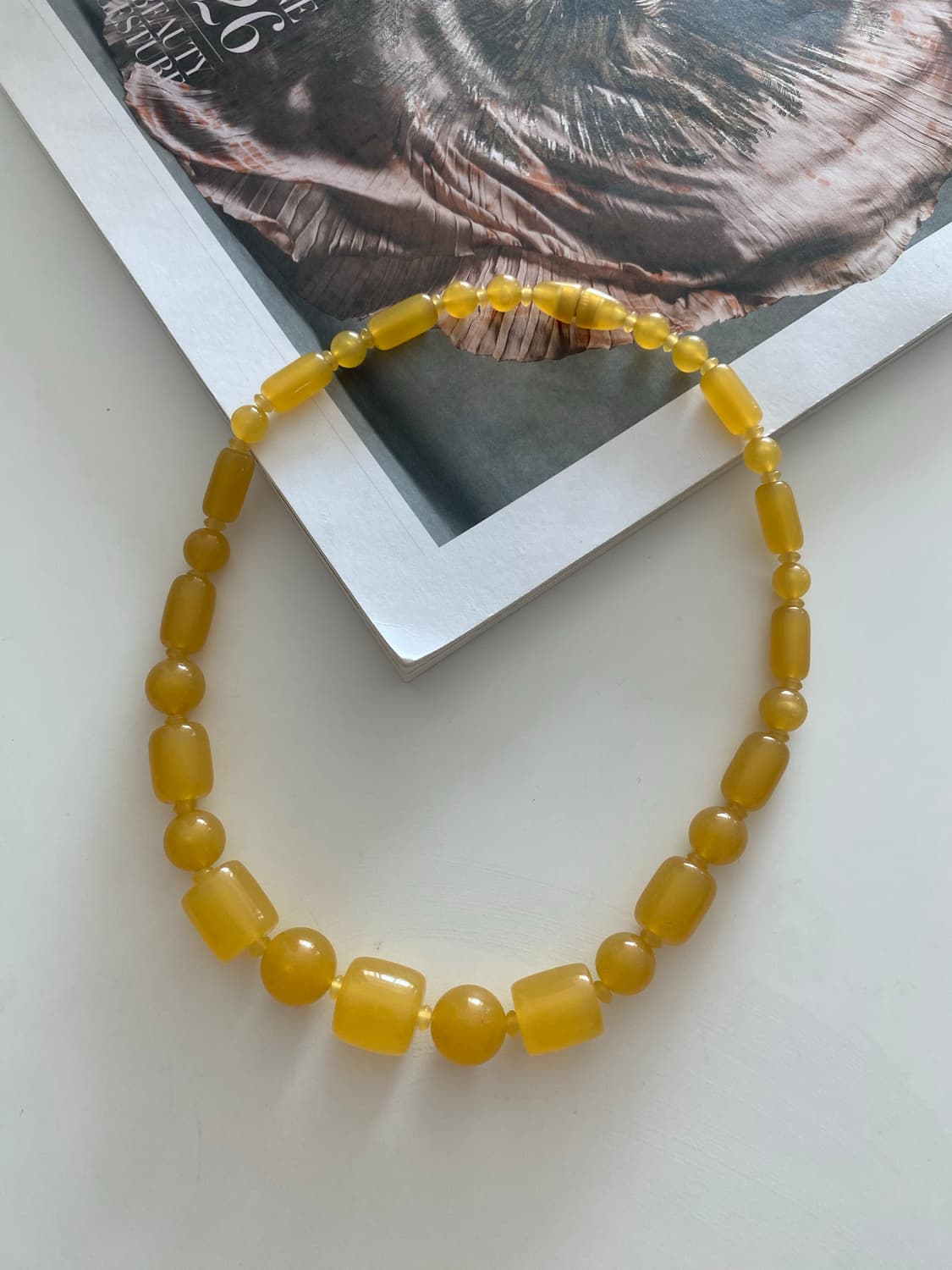 옐로우 허니 비즈 목걸이 상품이미지5