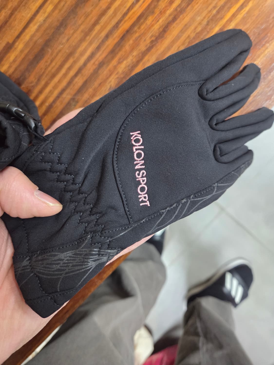 코오롱스포츠 여성 폴라텍 핑크 자수로고 장갑 m 상품이미지6