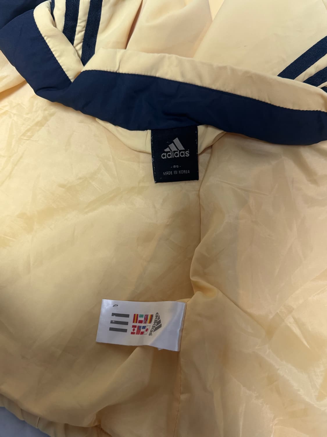 아디다스 삼선 연노랑 바람막이 점퍼 자켓 초경량 상품이미지8