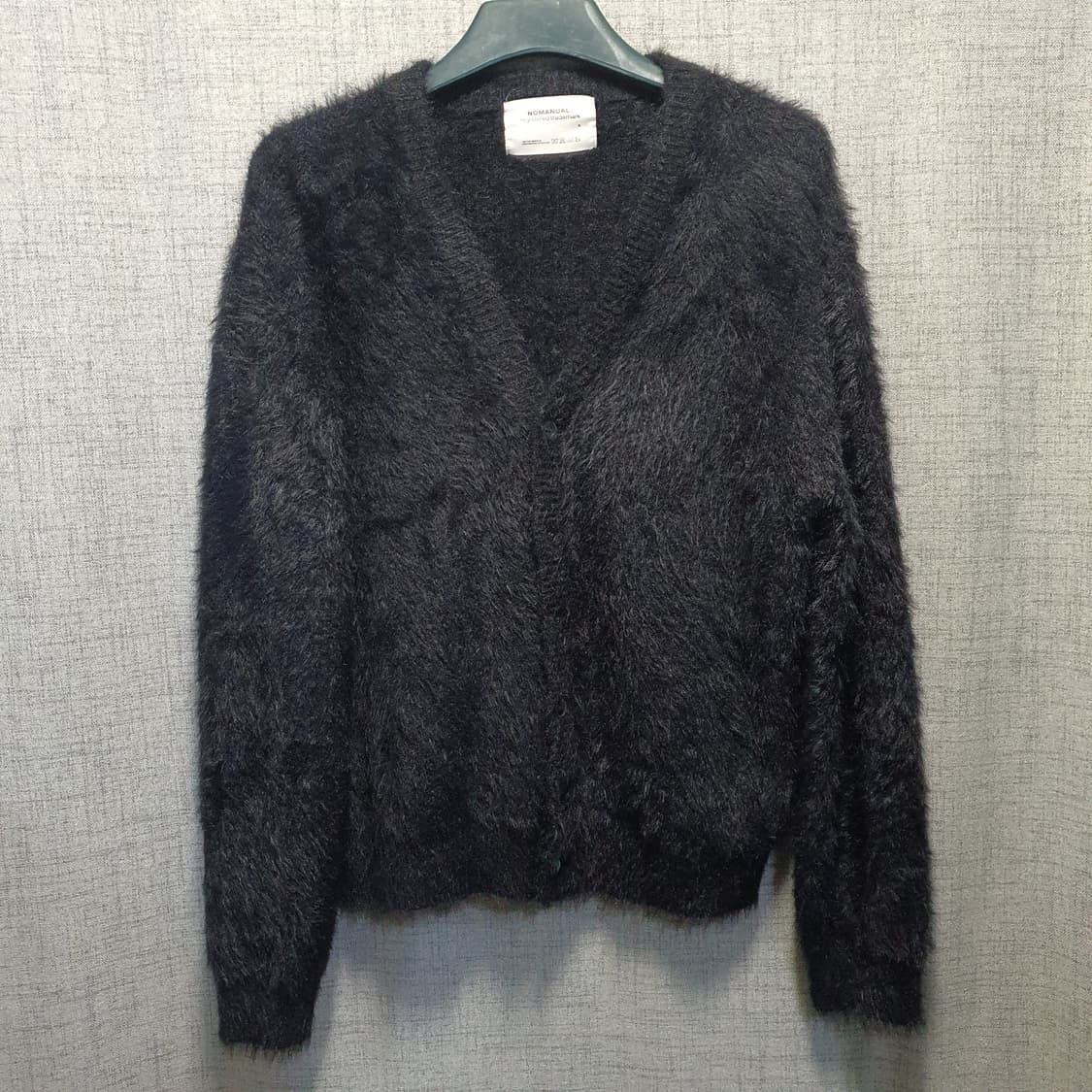 노매뉴얼 블랙 퍼 니트 가디건  상품이미지1