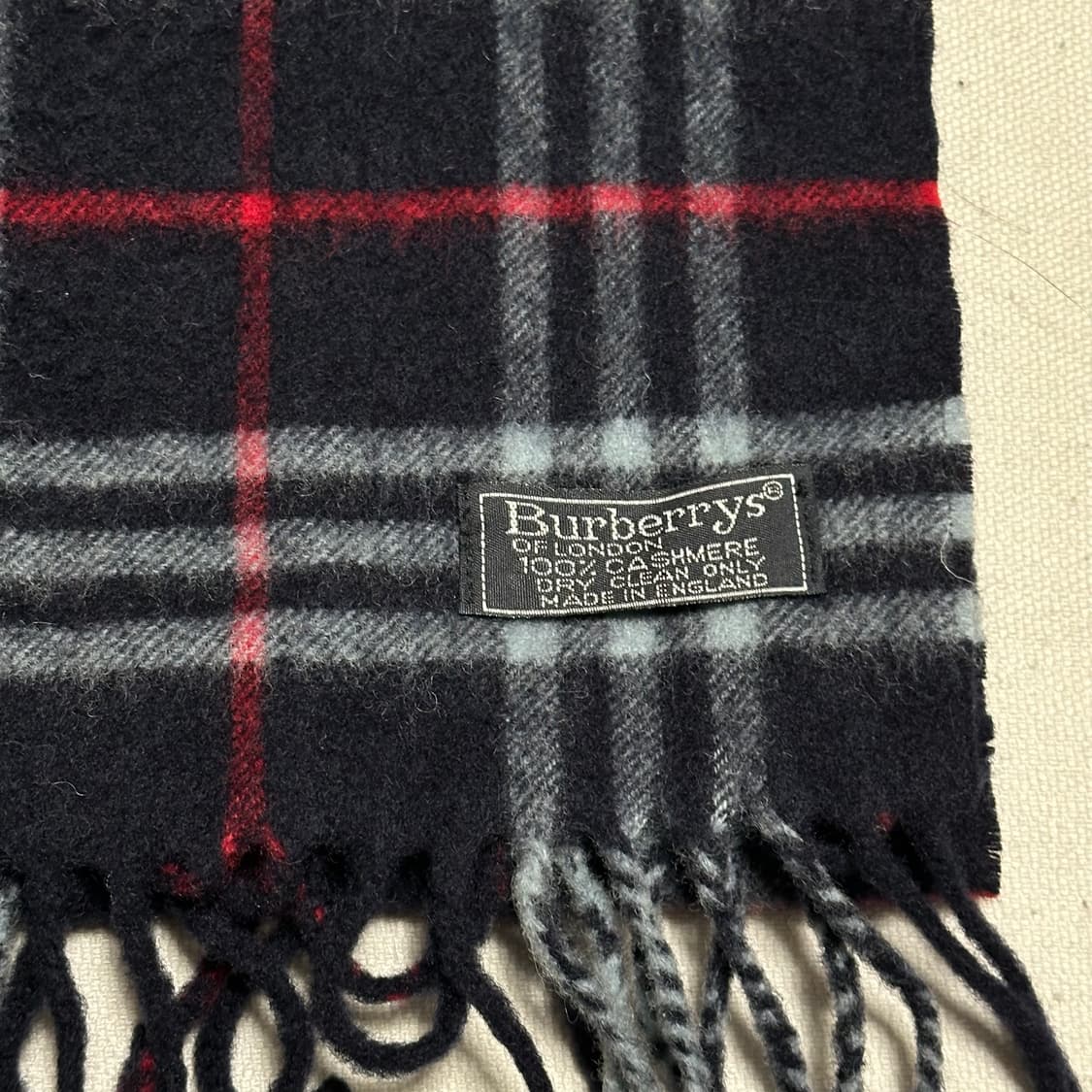 OS 버버리 네이비 캐시미어 머플러 상품이미지3