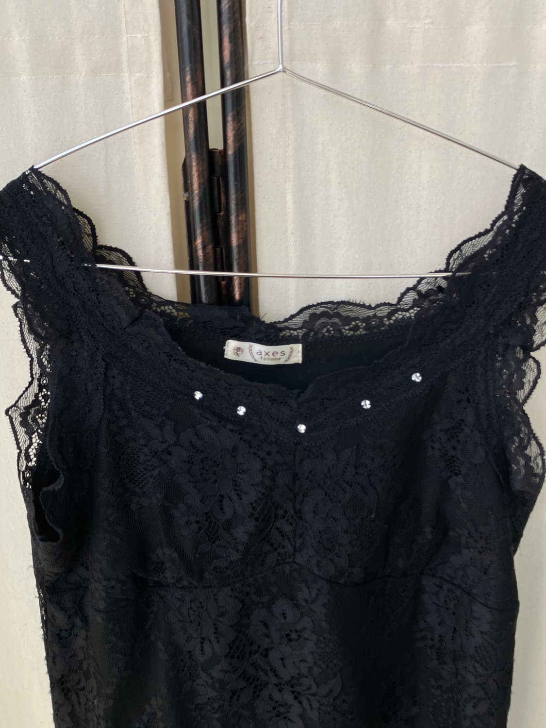 Axes Femme lace sheer bead sleeveless 상품이미지7