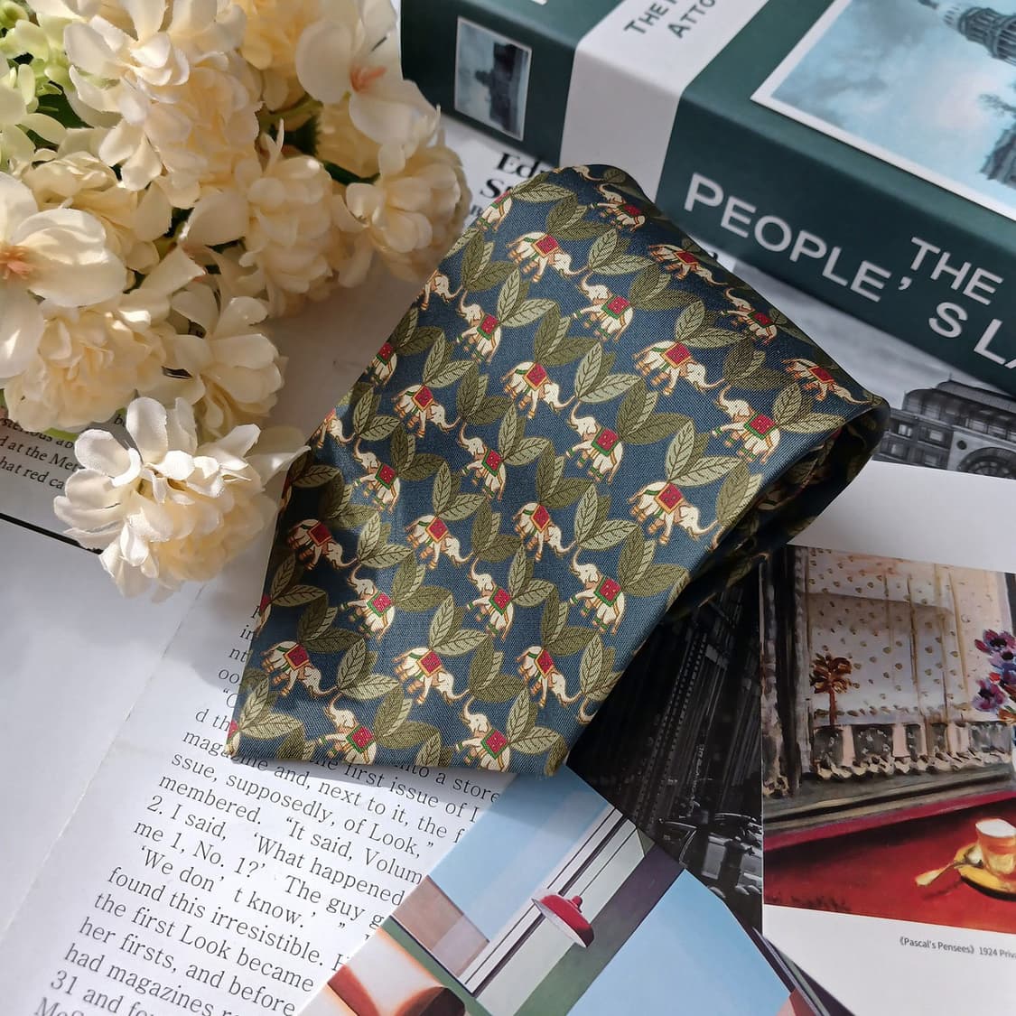 짐톰슨 실크 블루 코끼리 패턴 넥타이 9.5cm A+등급 E888
 상품이미지4