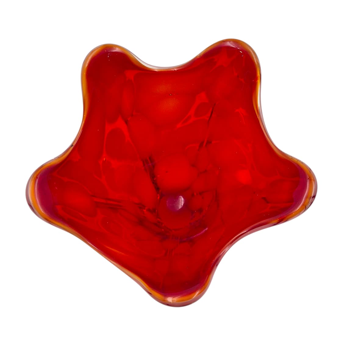 70s 이디얼 아트글라스 루비 마블 화병 상품이미지2