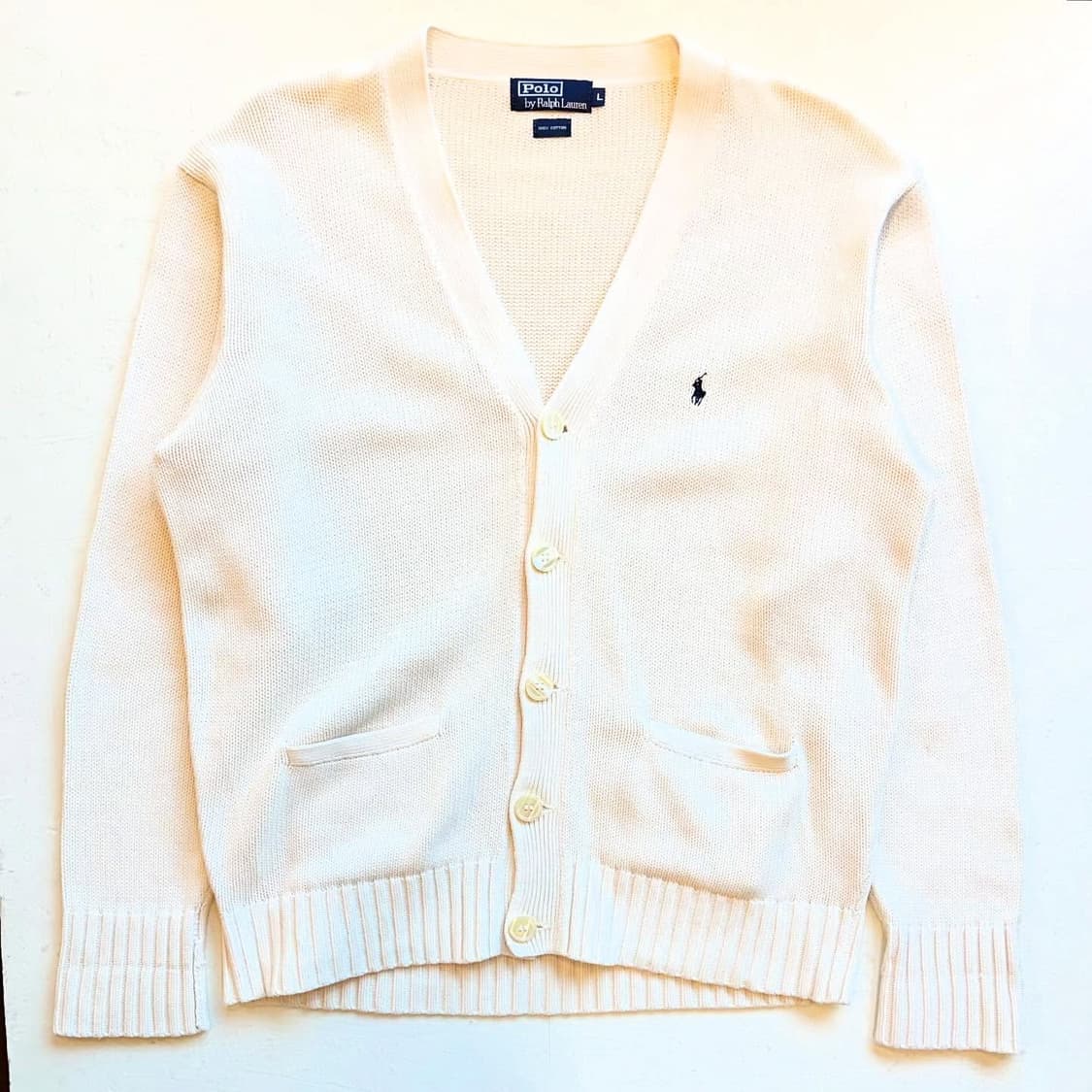폴로랄프로렌 크림 코튼 가디건 상품이미지1