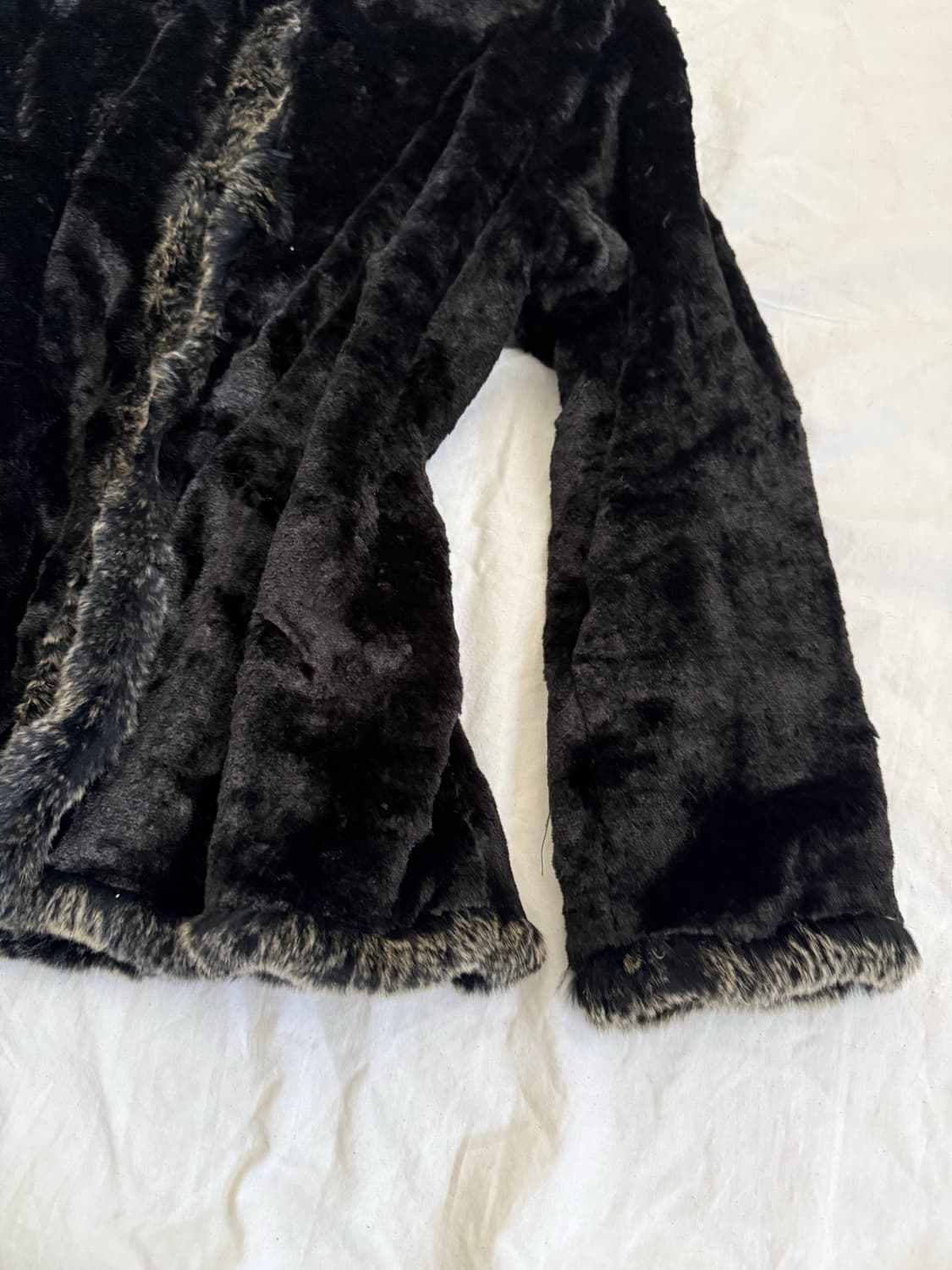 블랙 리버시블 퍼 자켓 상품이미지5