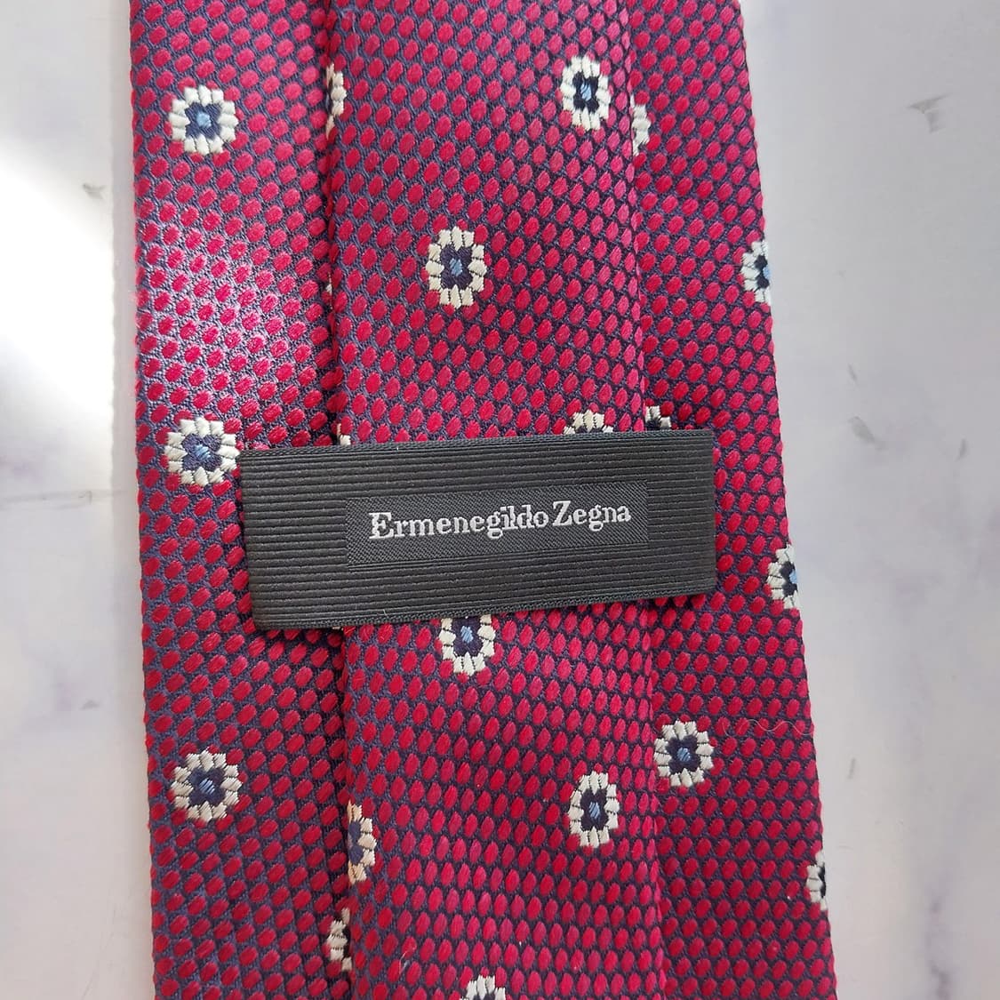 제냐 실크 레드 플라워 자카드 넥타이 8.9cm A+등급 K2500
 상품이미지9