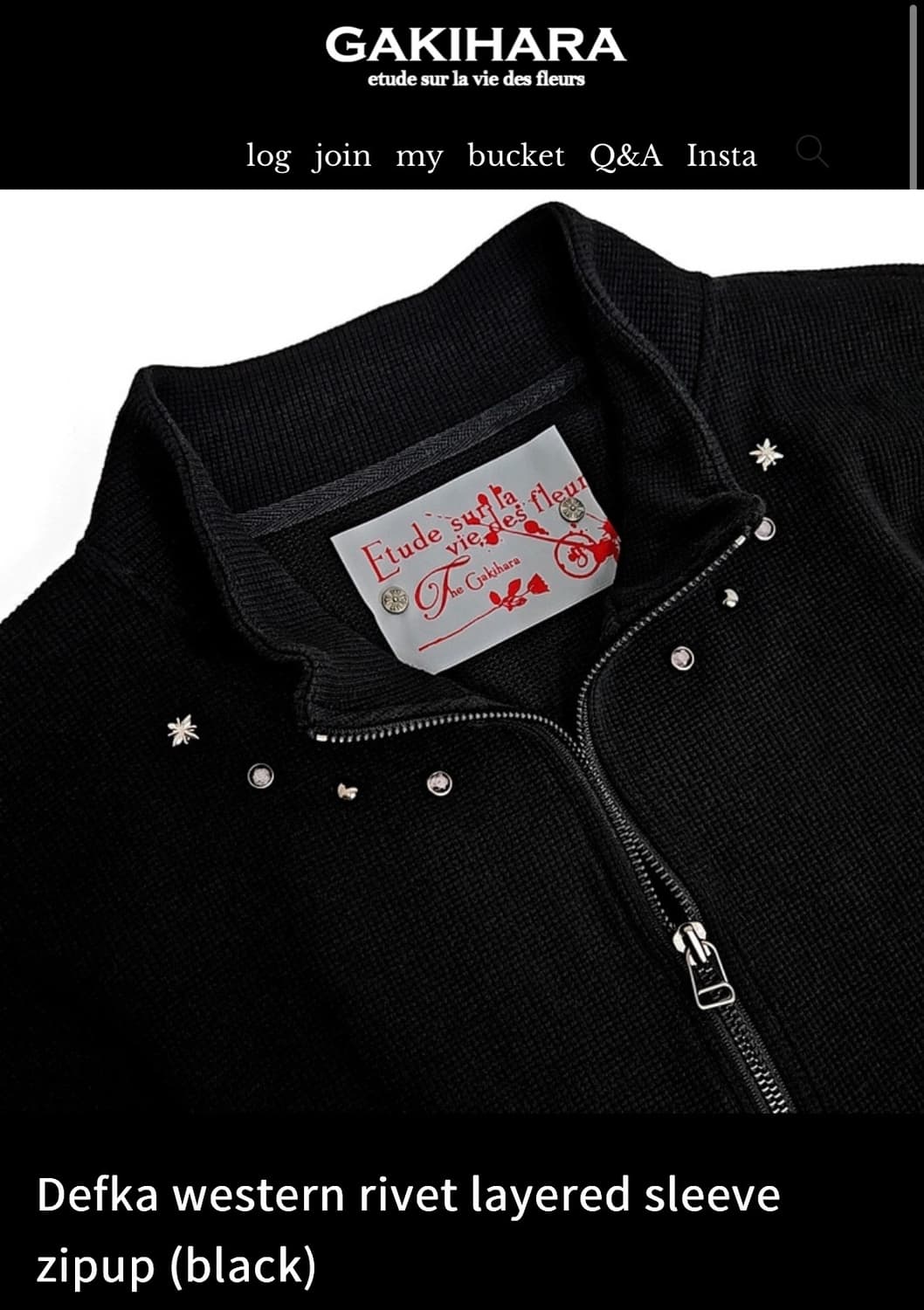 Defka western rivet layered sleeve zipup 상품이미지1