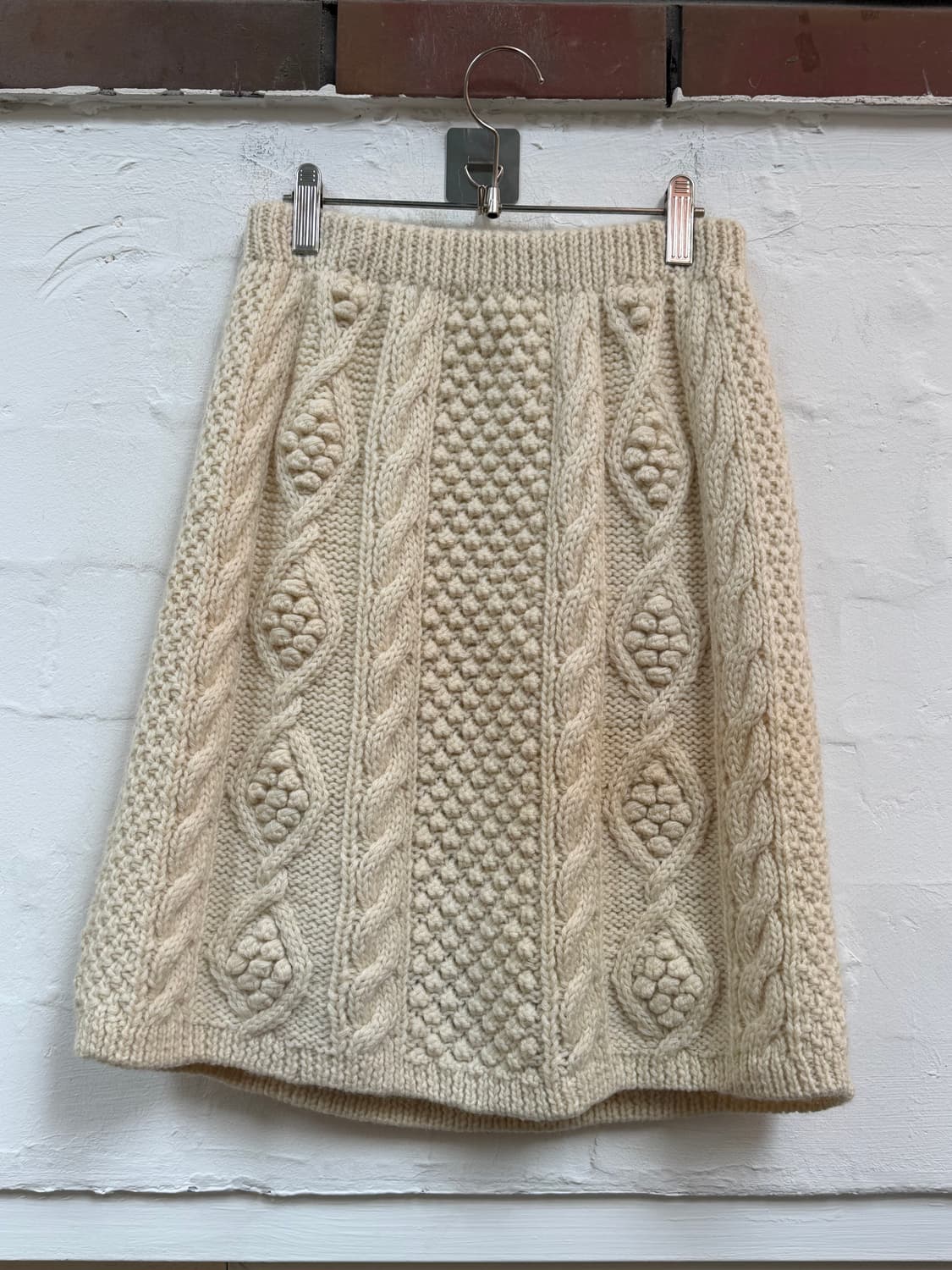 Sweets Cabin 아이보리 울 케이블 니트 스커트 치마 상품이미지7
