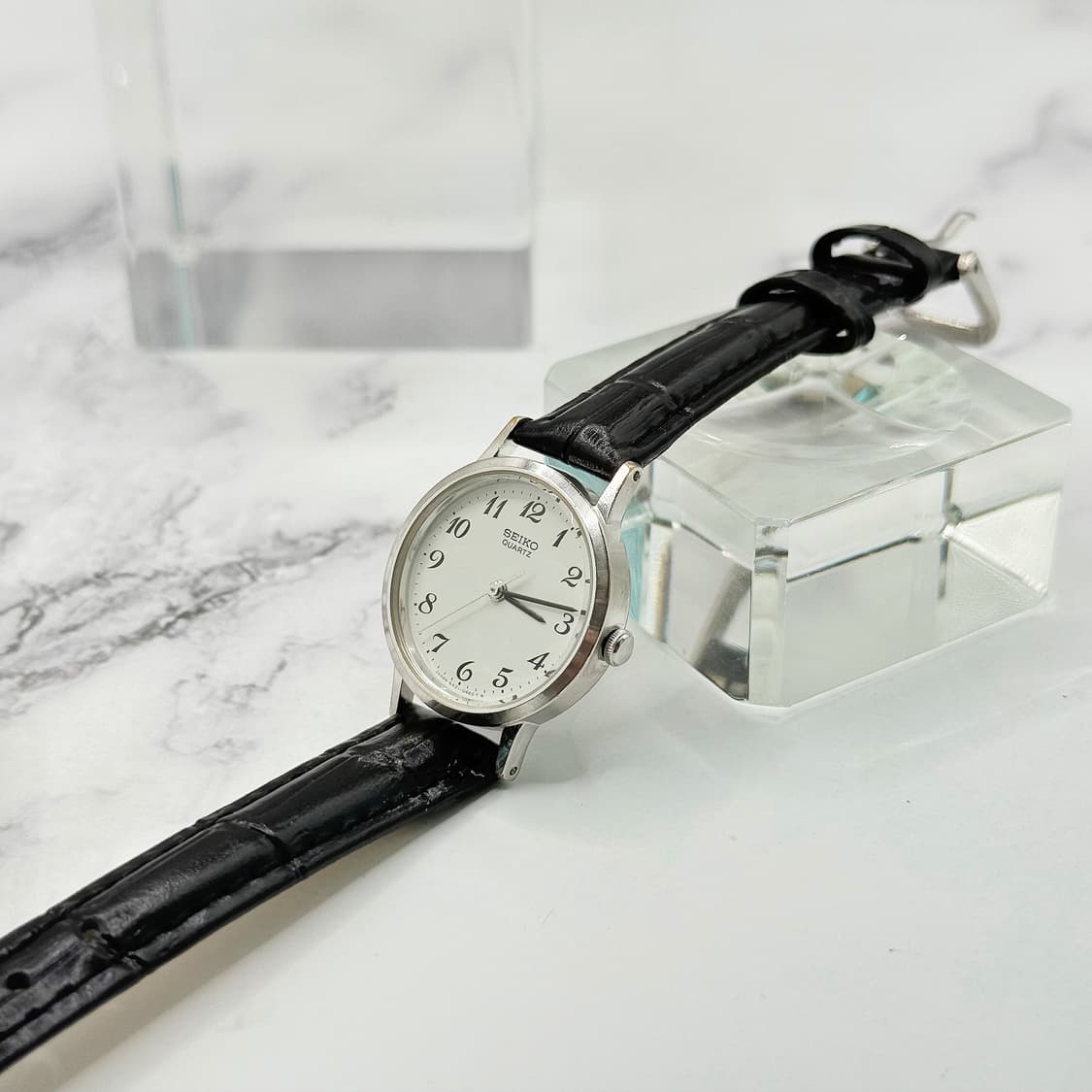 80s90s 빈티지 세이코 클래식 화이트 아라빅 미니멀 워치  상품이미지3