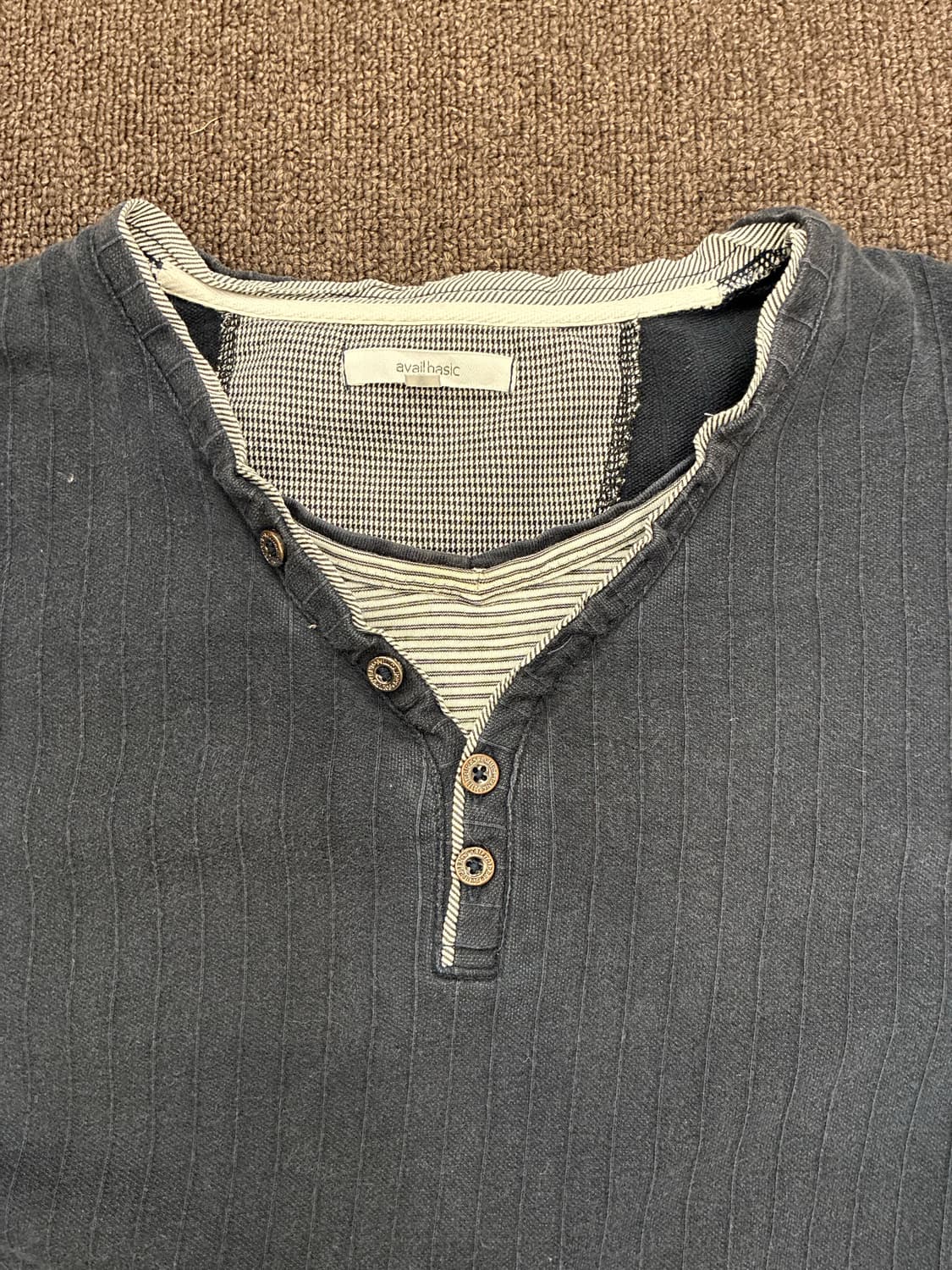 M)Japanese vintage 여성 줄무늬 레이어드 롱슬리브 상품이미지2