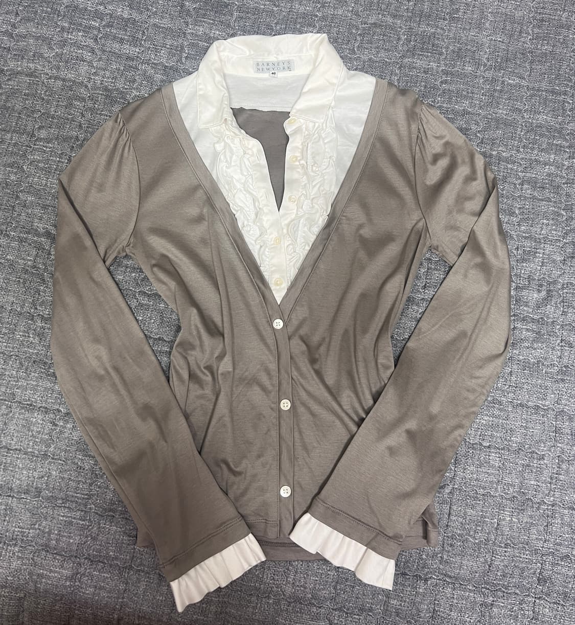 빈티지 셔츠 블라우스 레이어드 로걀탑 갸루 라떼갸루 공겜깔 상품이미지1