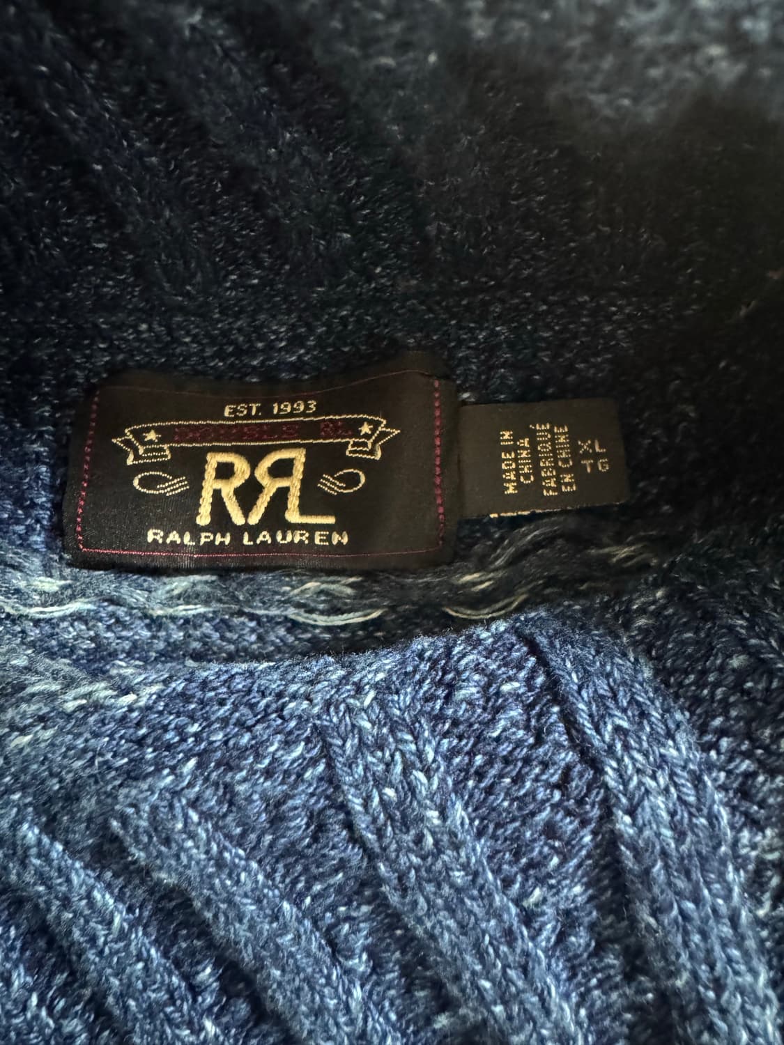 XL RRL 모크넥 블루 인디고 스웨터 상품이미지2