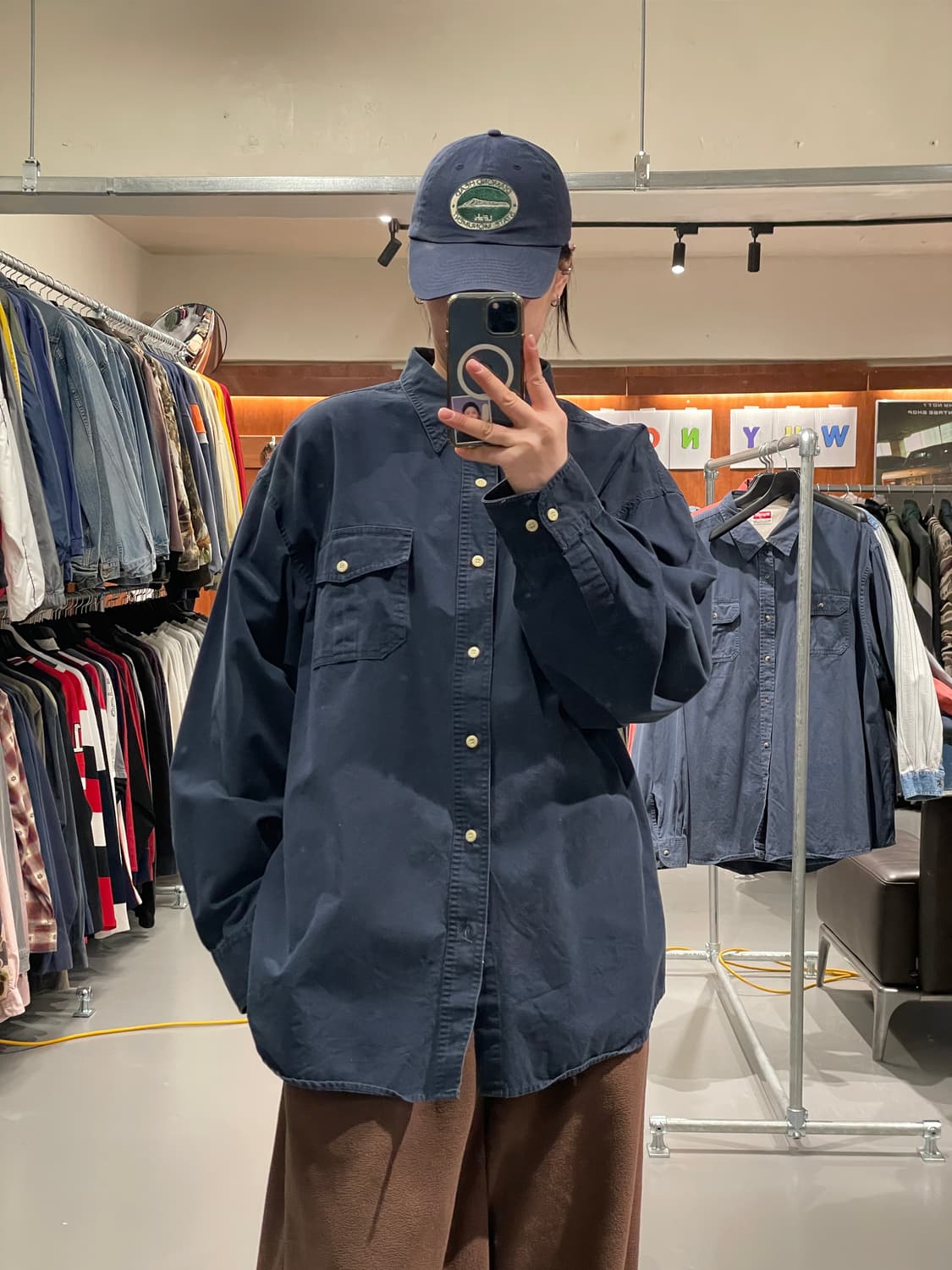 빈티지 워크 셔츠 (navy) 상품이미지1