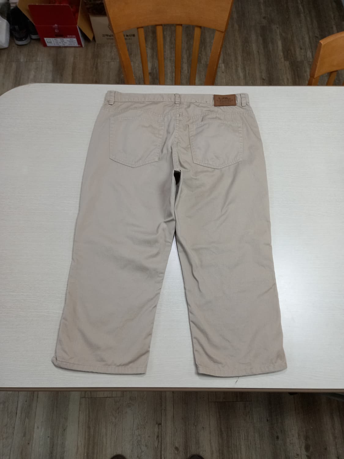 36 RALPH LAUREN 면 7부 반바지 연베이지 36-452 상품이미지2