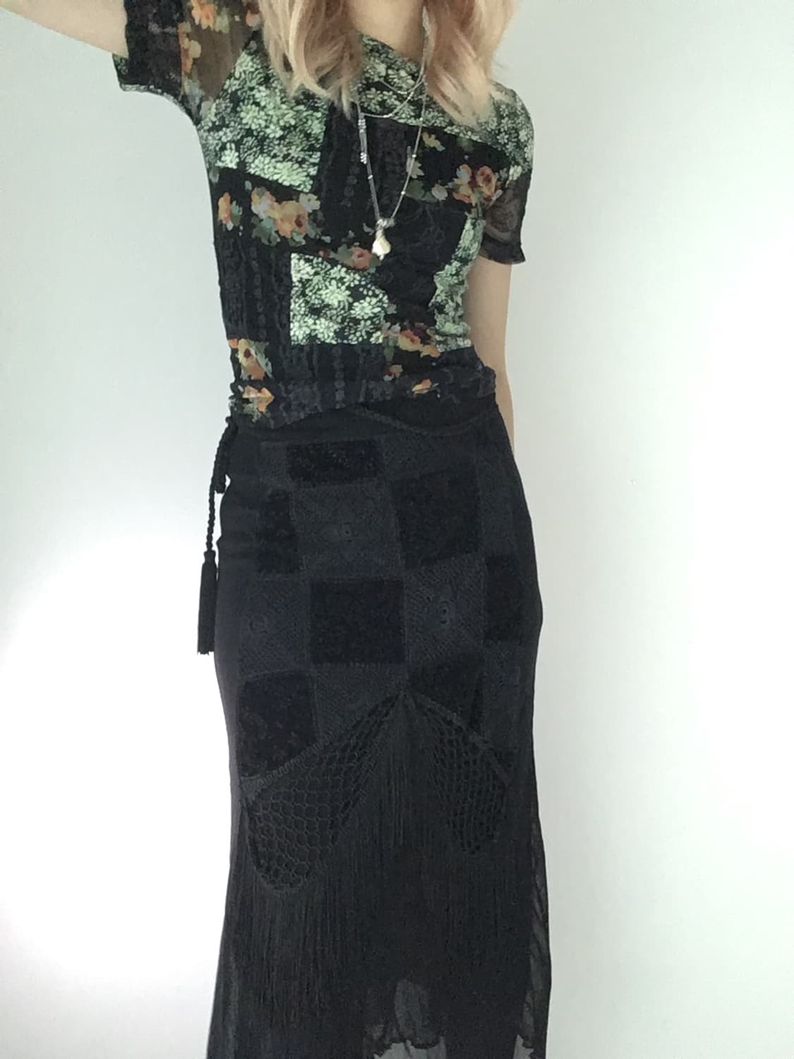 Made in france black velvet fringing lon 상품이미지4