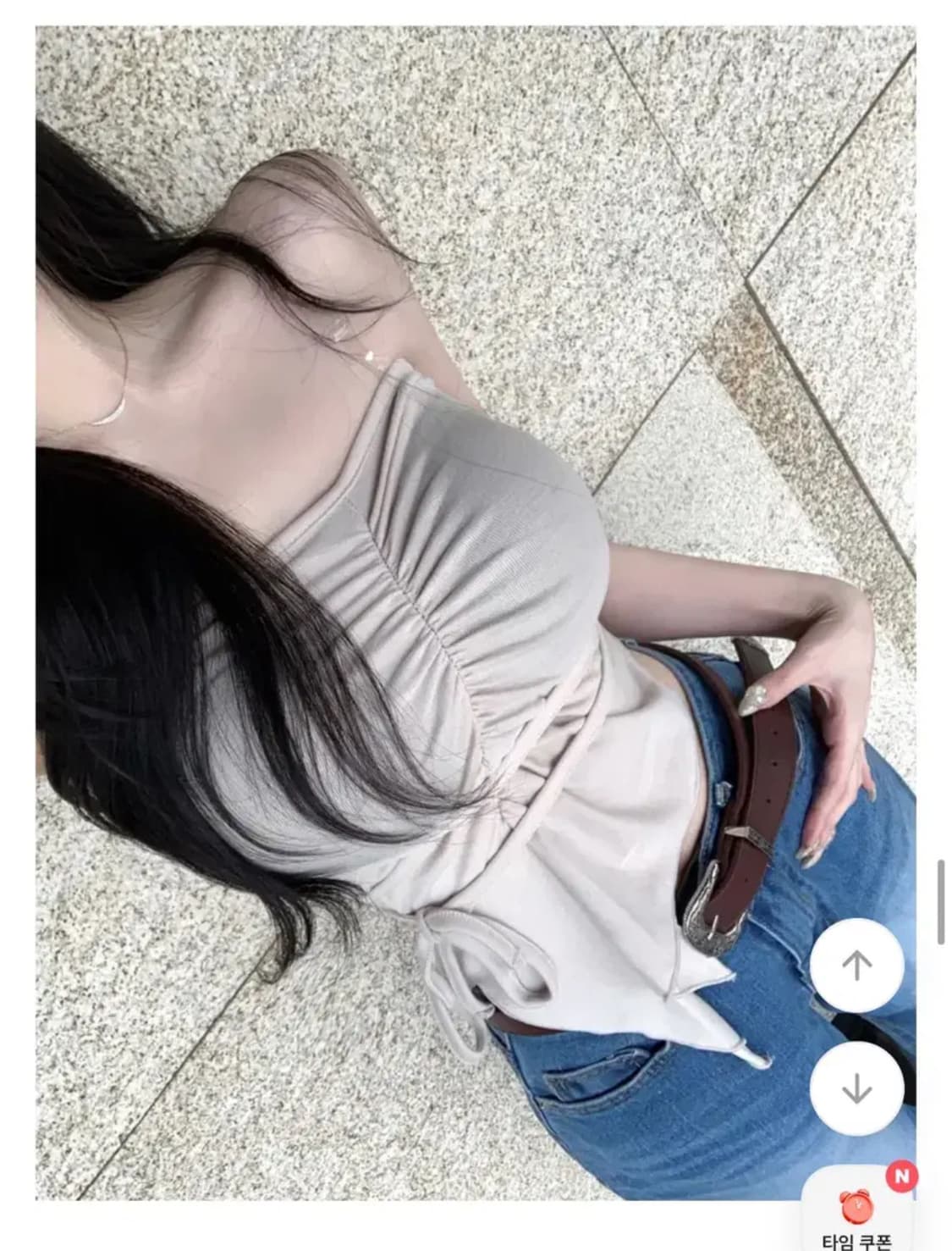 에이블리 셔링 언발 사선 트임 튜브탑 상품이미지2