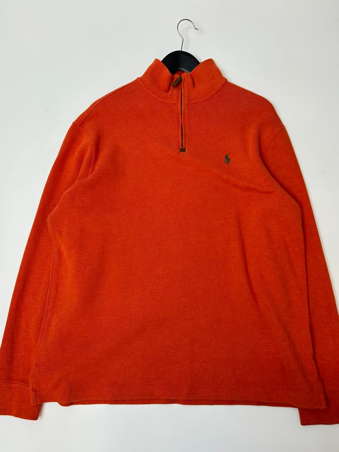 Polo 폴로 랄프로렌 오렌지 컬러 코튼 반집업 니트 상품이미지2