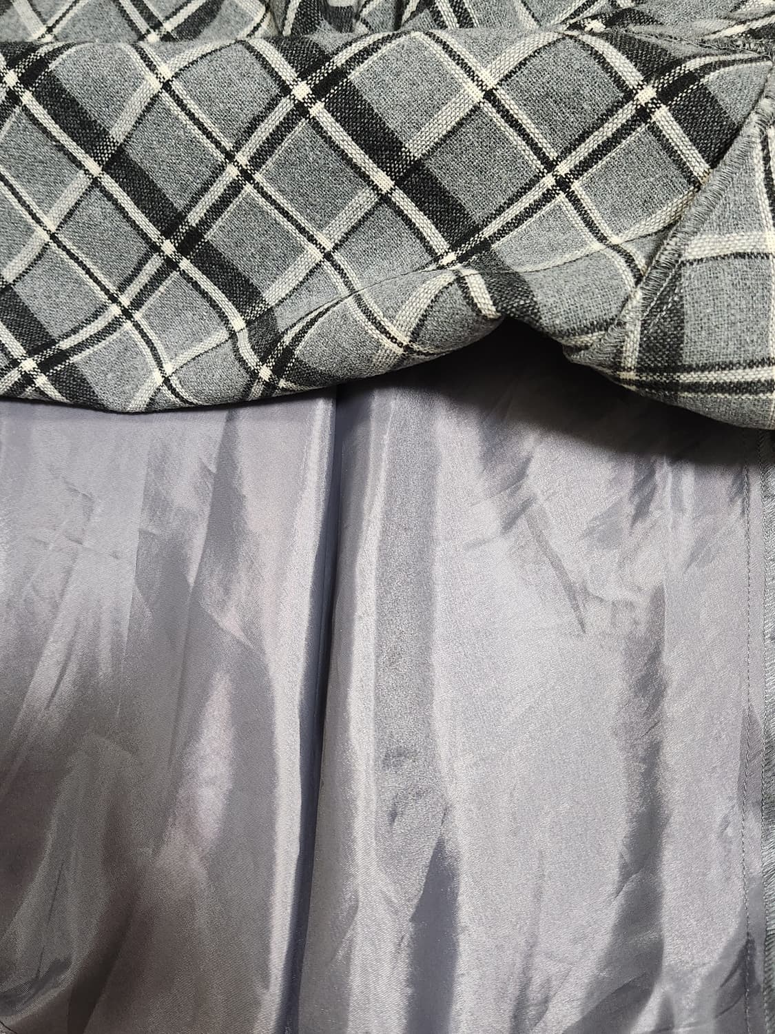 로라애슐리 그레이 패턴 체크 롱스커트 상품이미지3