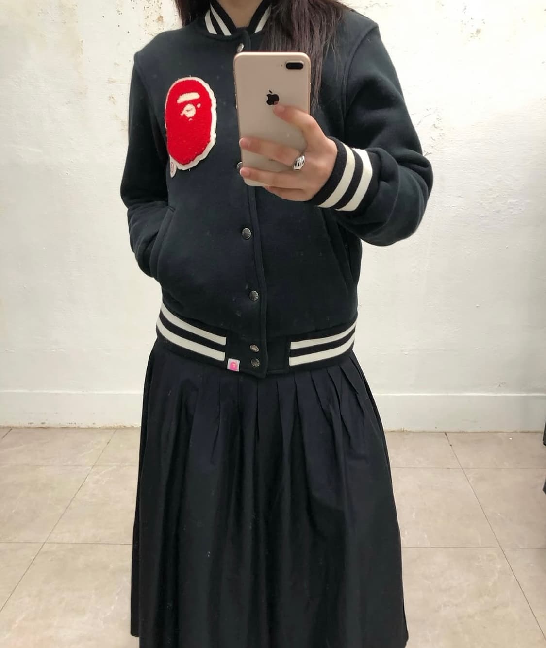 딱붙핏!!))) 베이프 바시티 자켓 상품이미지2